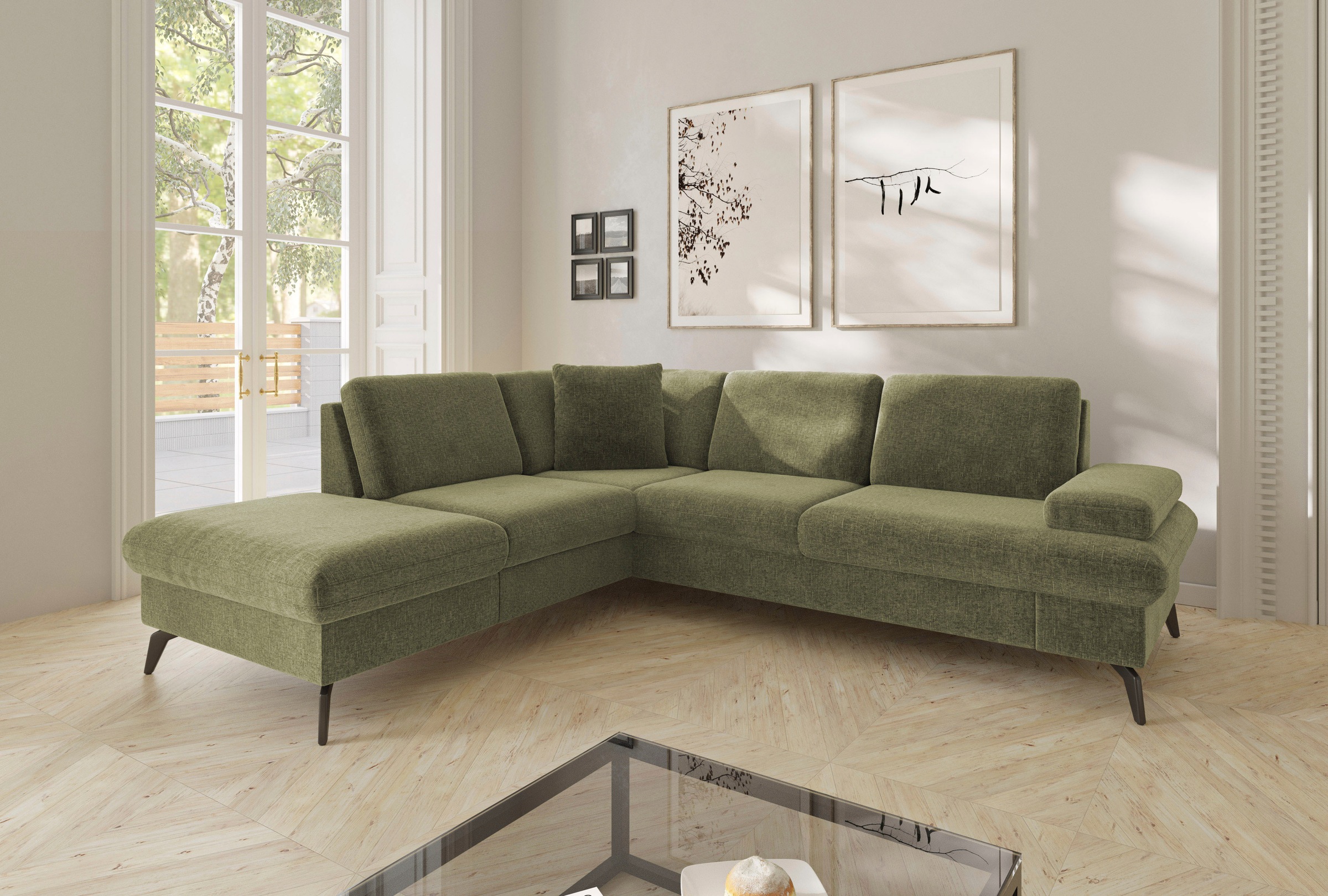 sit&more Canapé d'angle »Morris Jubi L-Form, B: 238 cm« mit Armteilfunktion & 1 Zierkissen, optional Bettfunktion