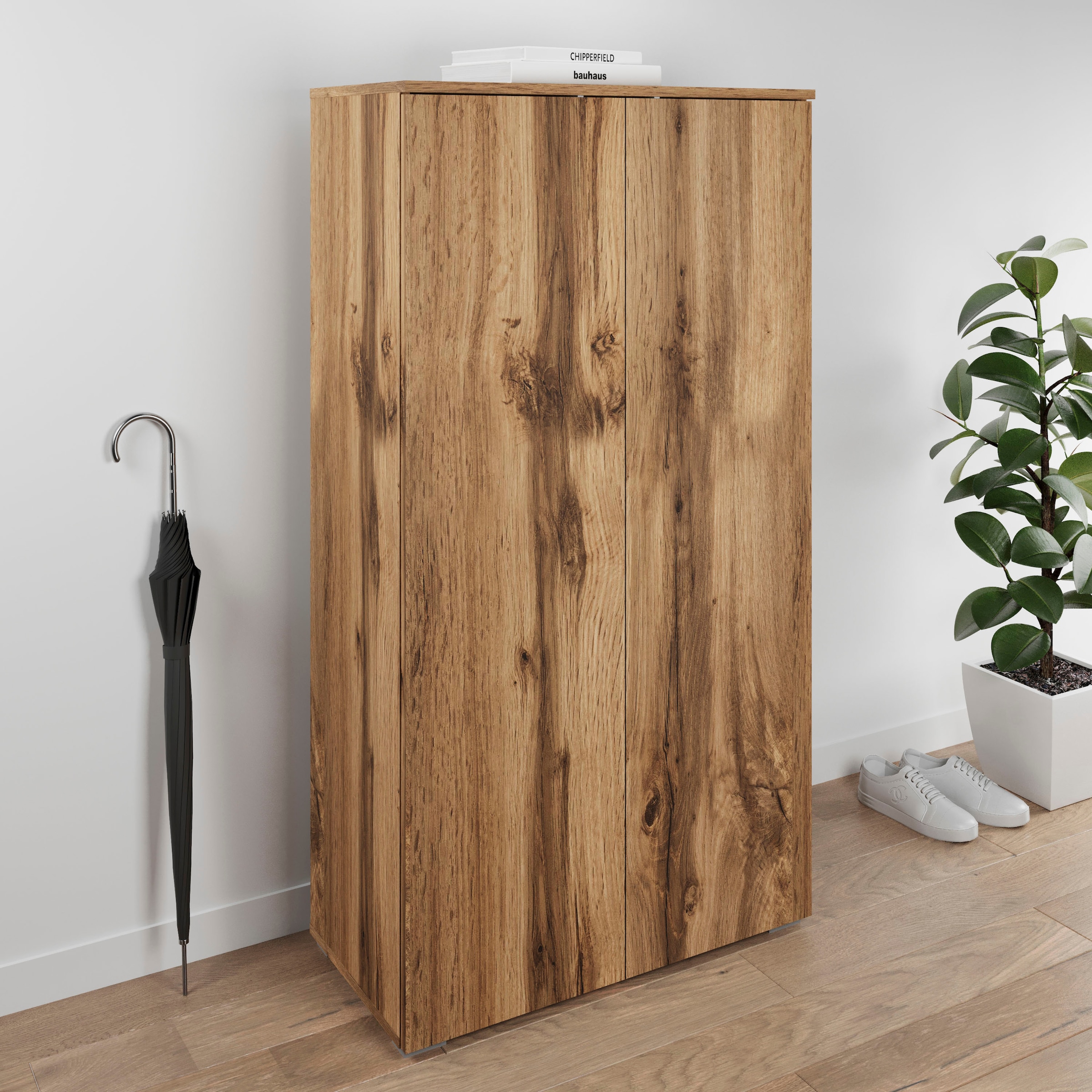 GOODproduct Armoire à chaussures »Paris« étagère à chaussures sans poignées, largeur 70 cm, avec 6 compartiments spacieux