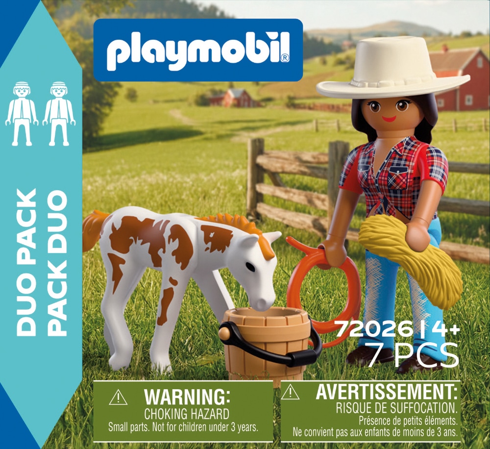 Playmobil® Jeu de construction »DuoPack Reiterin mit Fohlen (72026), I Love Horses«