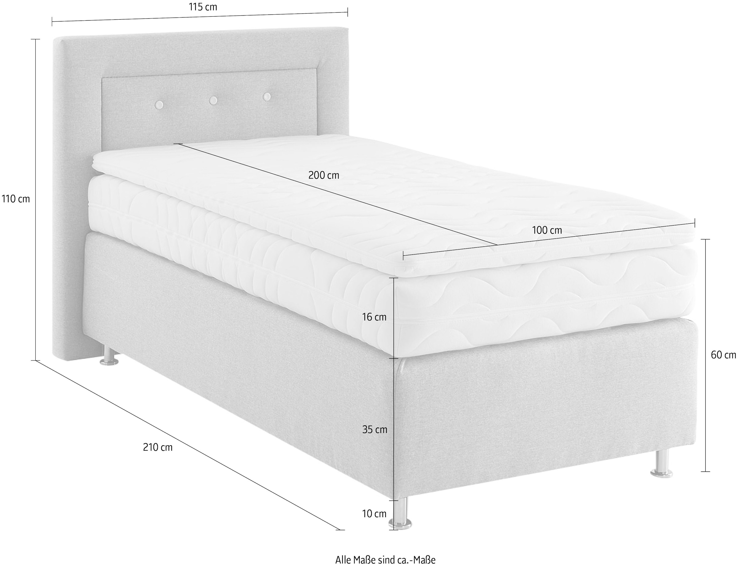Westfalia Schlafkomfort Boxspringbett wahlweise mit Topper