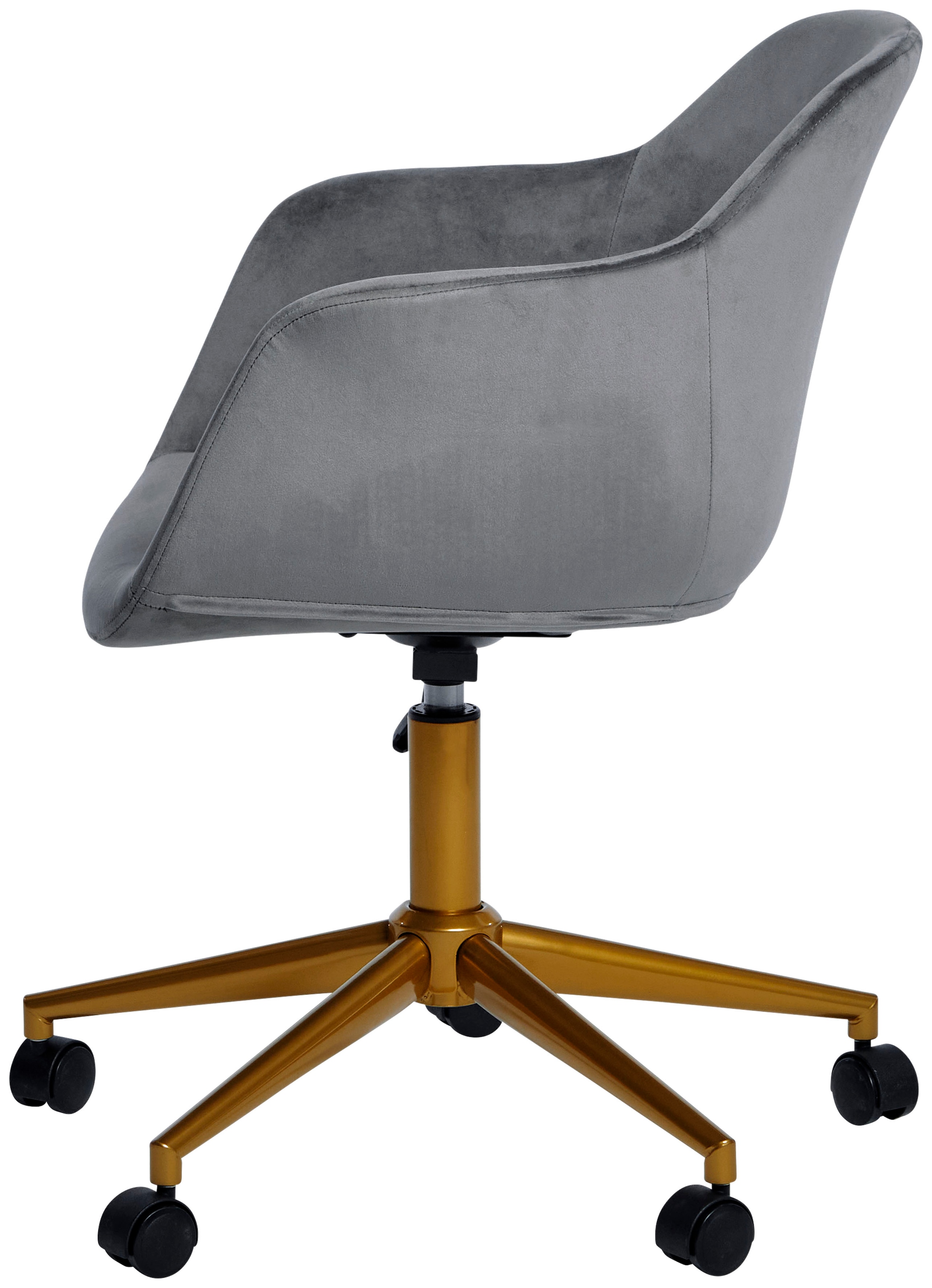 Jahnke Chaise de bureau »SHELL WORX« () 1 cuisChaise de bureau/écriture, réglable en hauteur, velours, structure aspect or