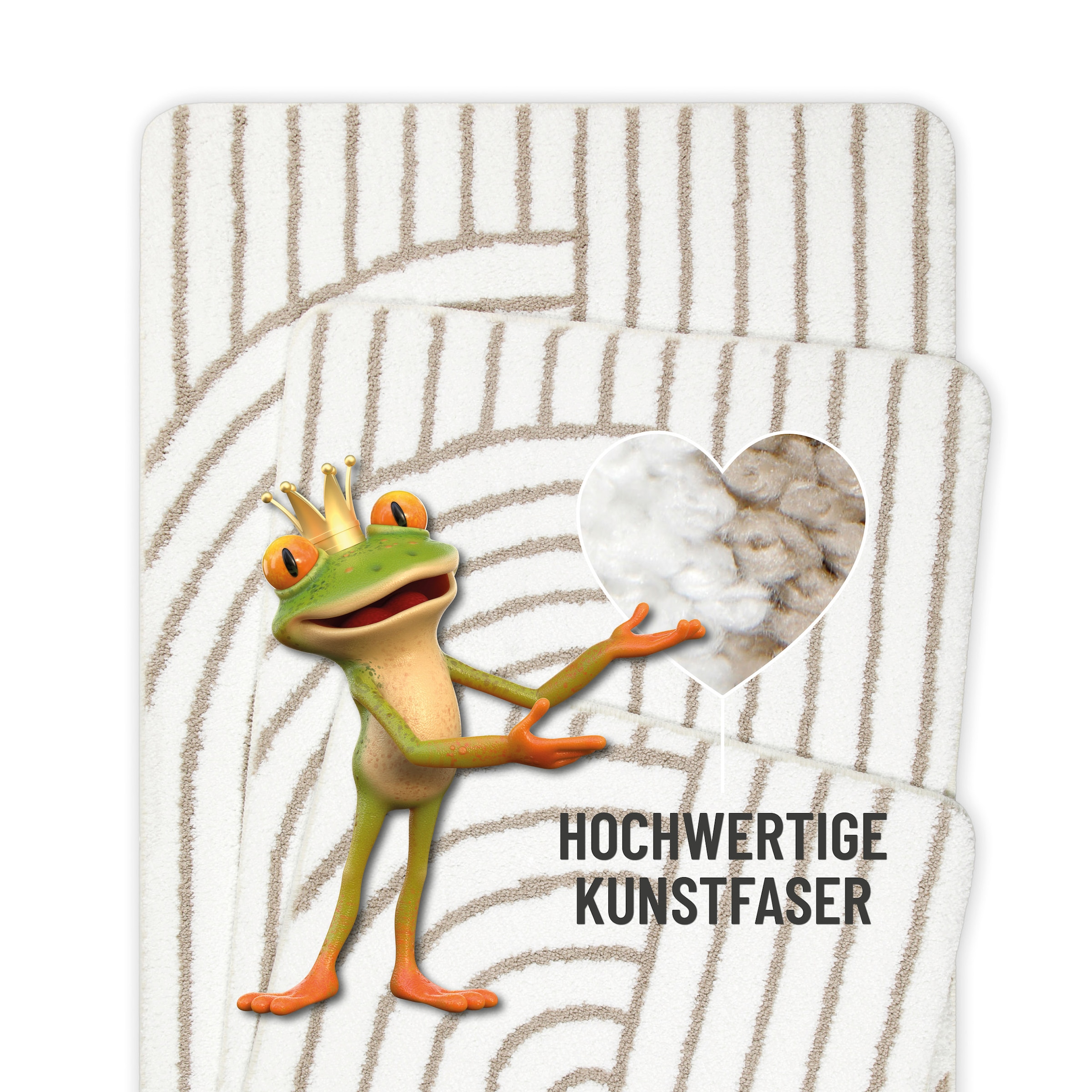 Wecon home Basics Tapis de bain »Hilda« Höhe 15 mm waschbar, rutschfest, strapazierfähig, pflegeleicht mit Retro Muster