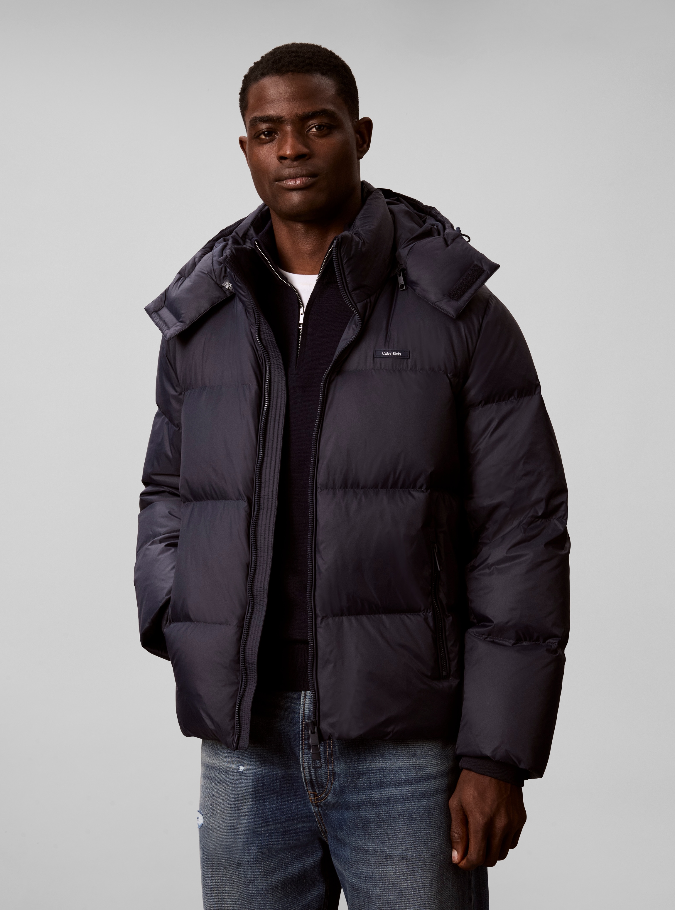 Calvin Klein Veste matelassée »NYLON DETACHABLE HOOD DOWN« avec capuche coupe régulière avec capuche