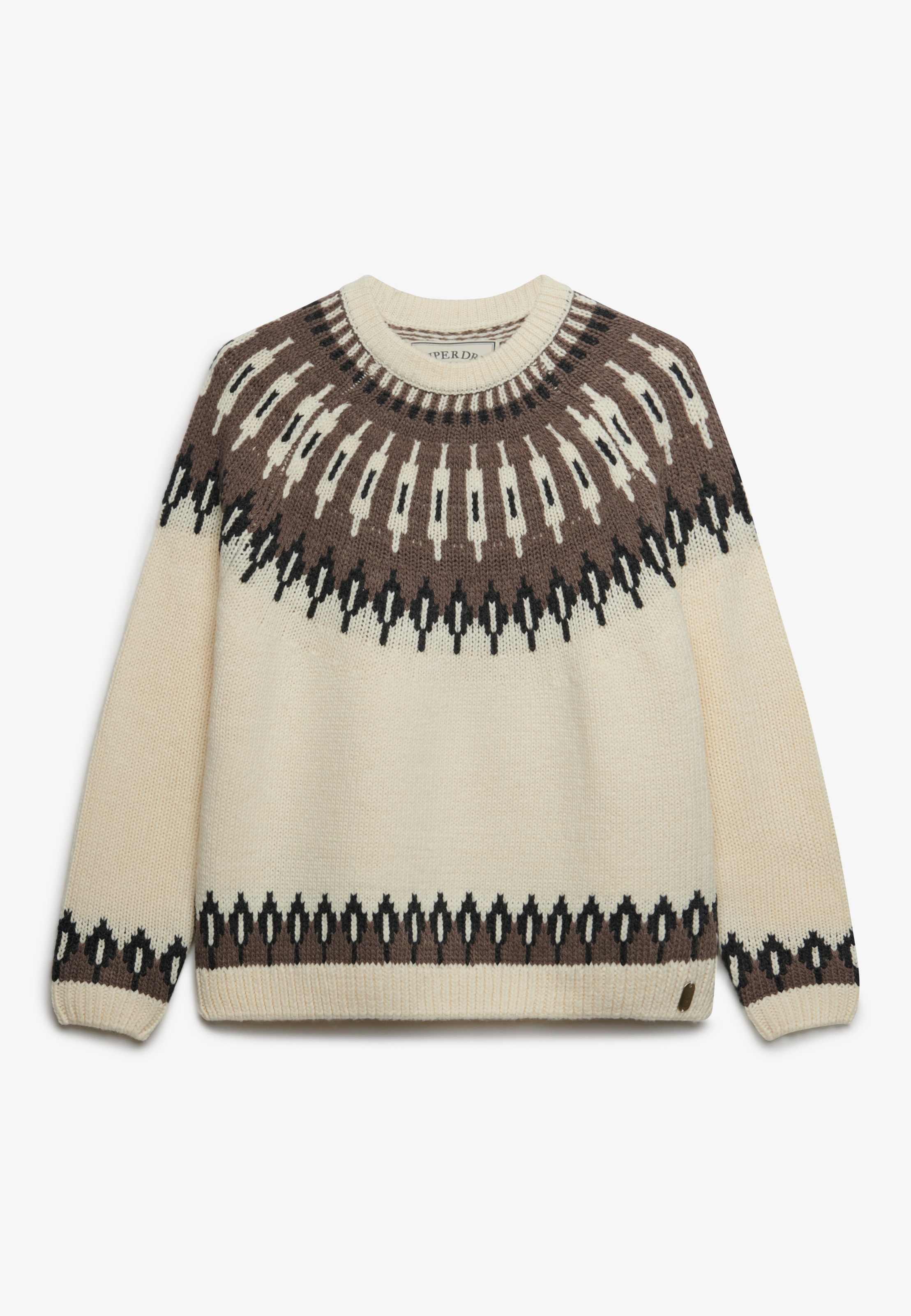 Superdry Strickpullover »CREW NECK JUMPER« Materialmix, loose fit, hochwertig mit Woll-Anteil