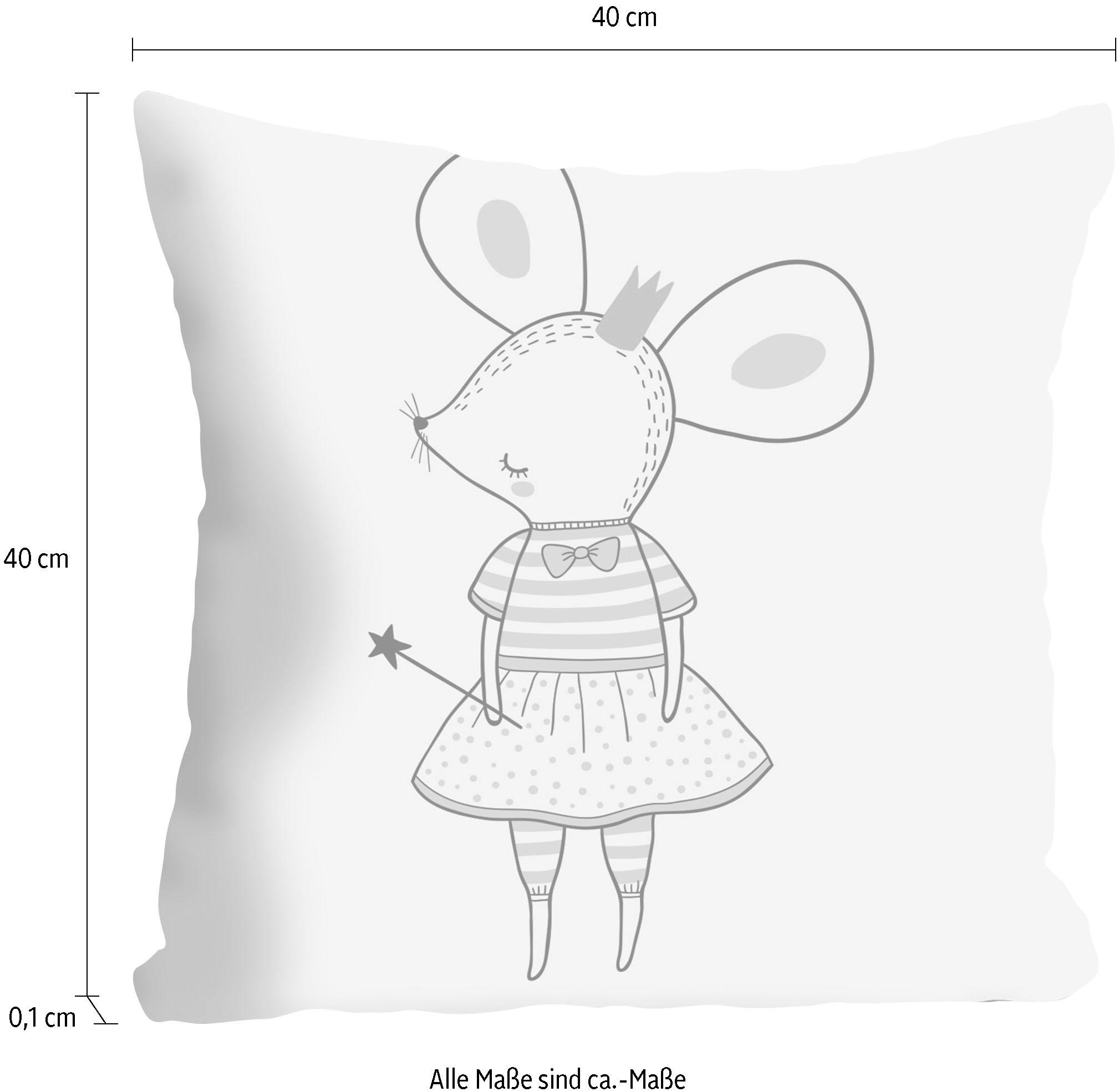 queence Coussin décoratif »Mäusefee« en apparence mignonne, housse de coussin sans rembourrage, 1 pièce