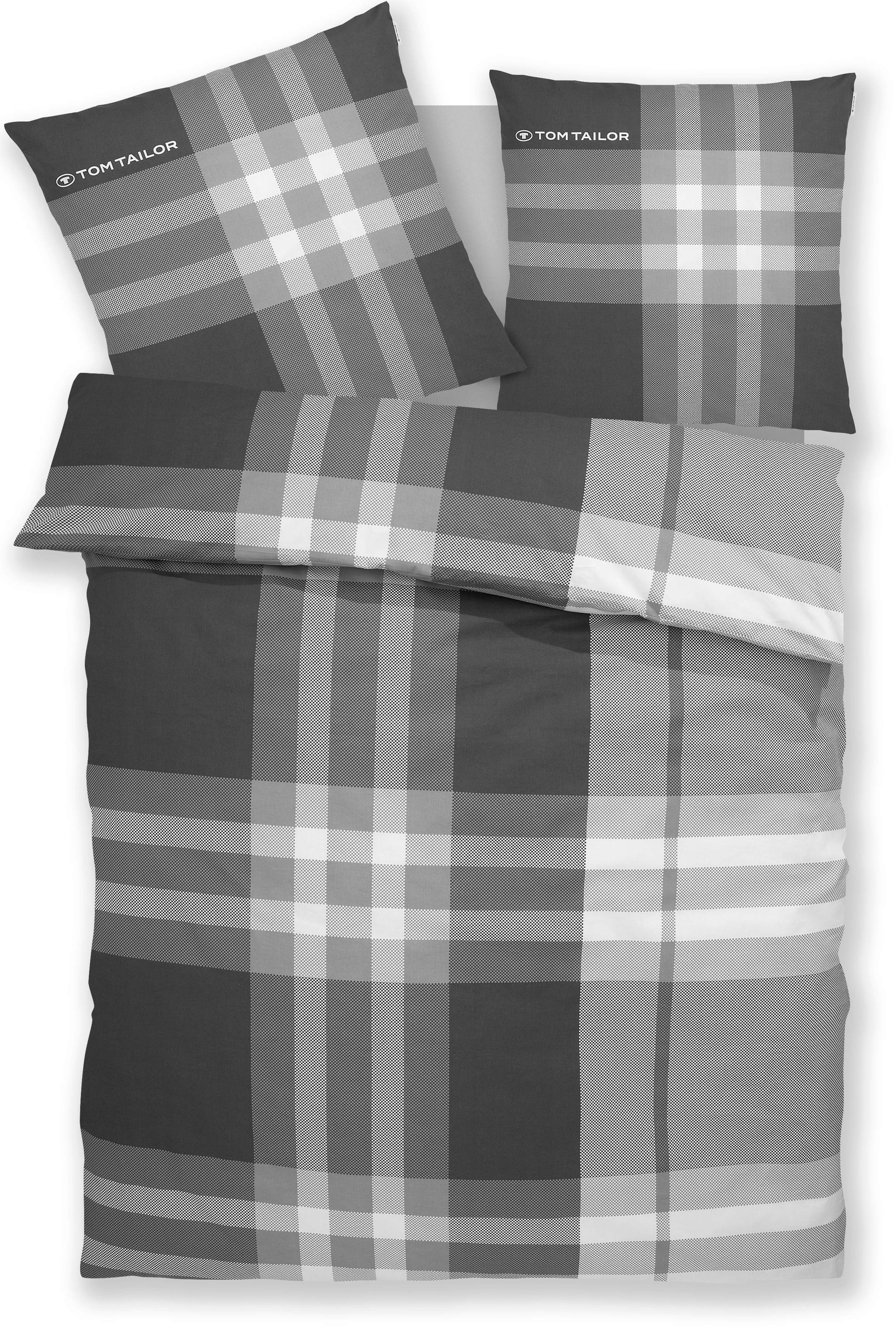 TOM TAILOR HOME Bettwäsche »Nick in Gr. 135x200 oder 155x220 cm« 3 tlg. mit Gratiszugabe Gästehandtuch