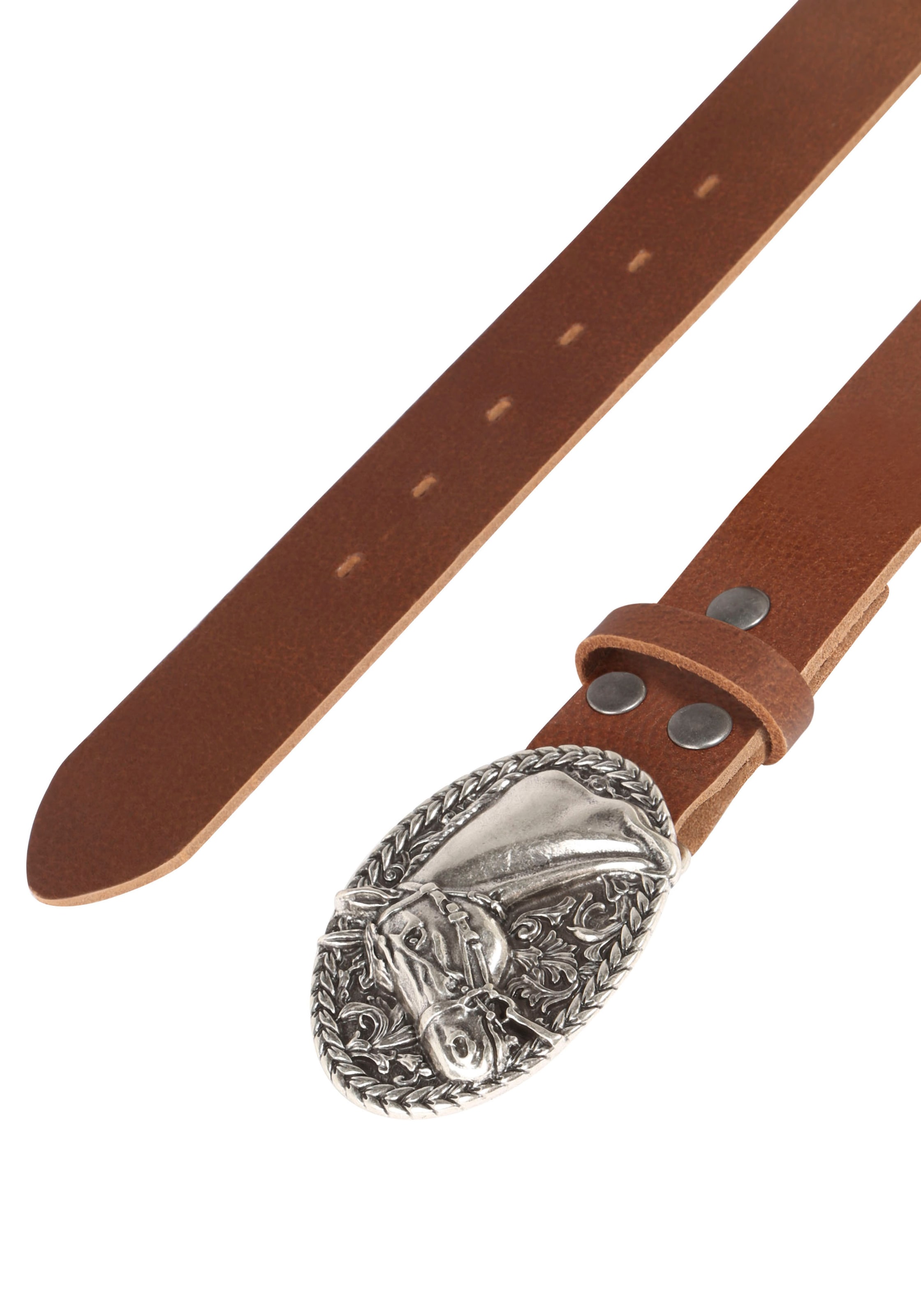 Rettungsring Gürtel Ledergürtel mit austauschbarer Schliesse »Pferdekopf Oval«