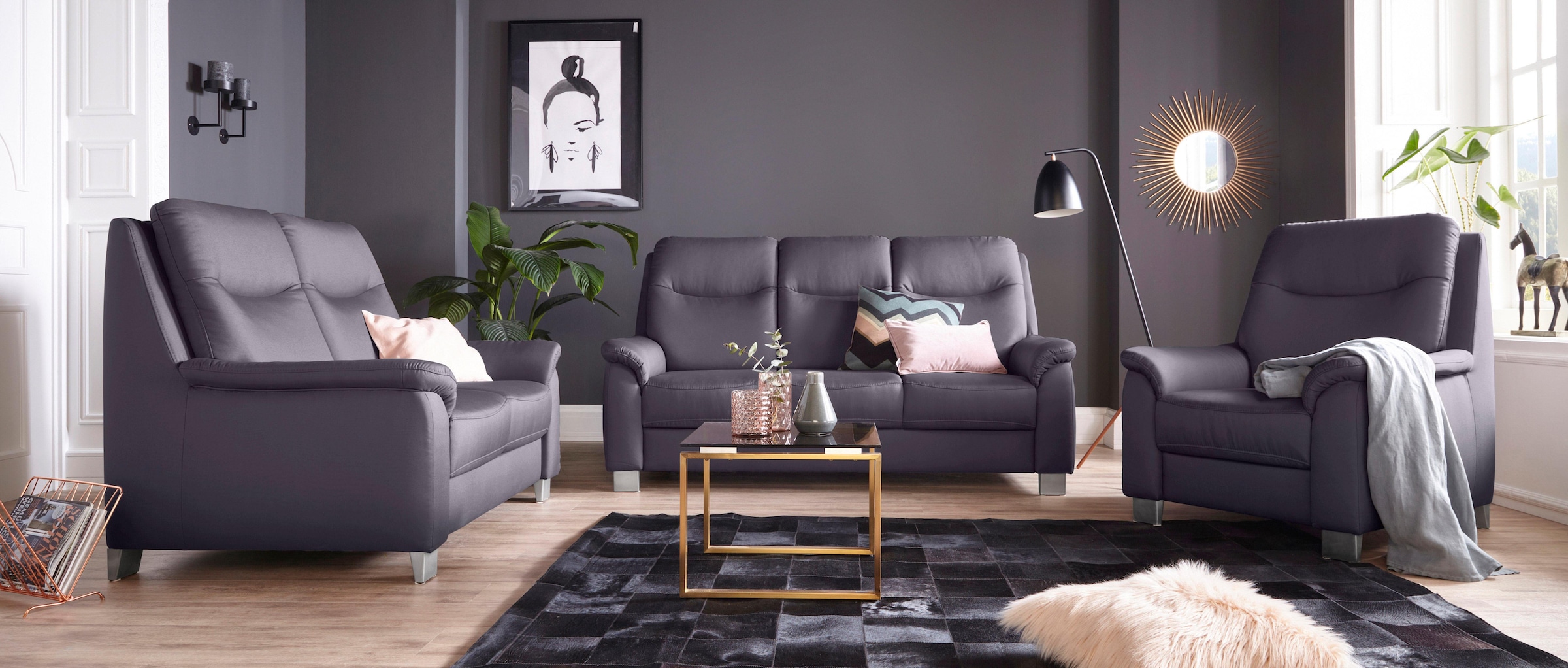 sit&more 2-Sitzer »Boccaccio« inklusive Federkern und Kopfteilverstellung