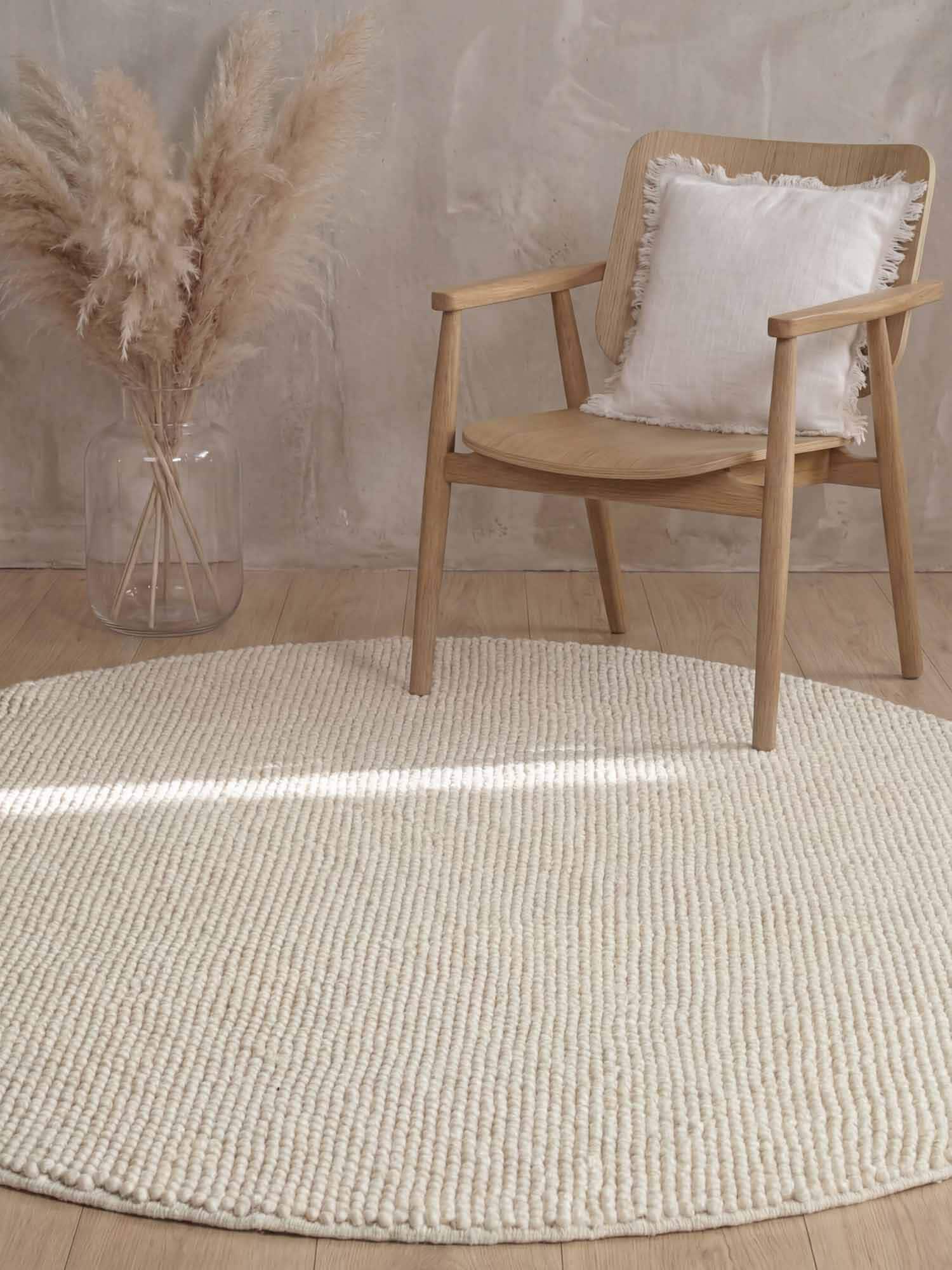 Ted Baker Tapis en laine »Diana« Rond 16 mm Höhe Wolle, Natur, Handgemacht, Wohnzimmer, Esszimmer, Schlafzimmer, Skandi