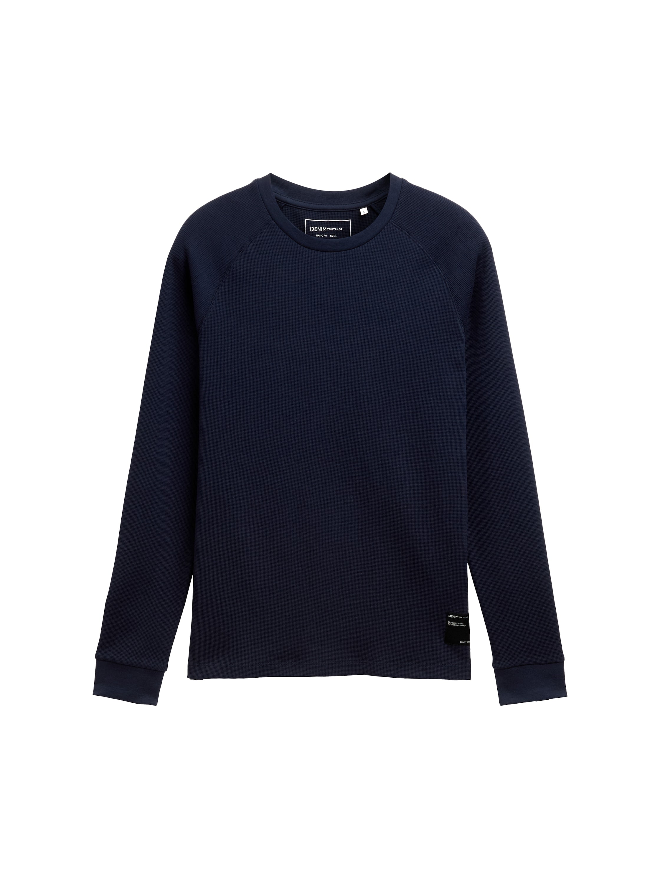 TOM TAILOR Denim Rundhalsshirt mit Logo Stickerei