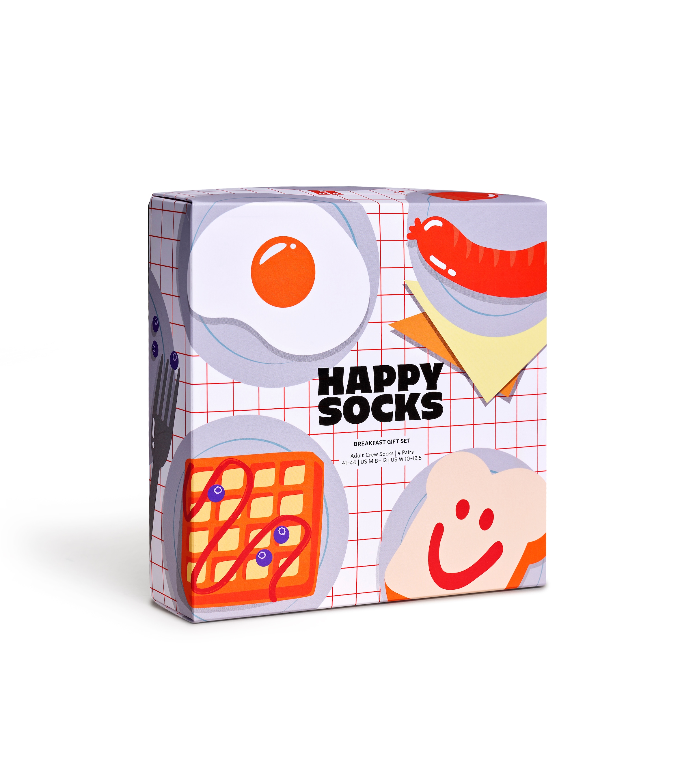 Happy Socks Chaussettes longues 4er Pack,  mit lustigen Frühstücksmotiven