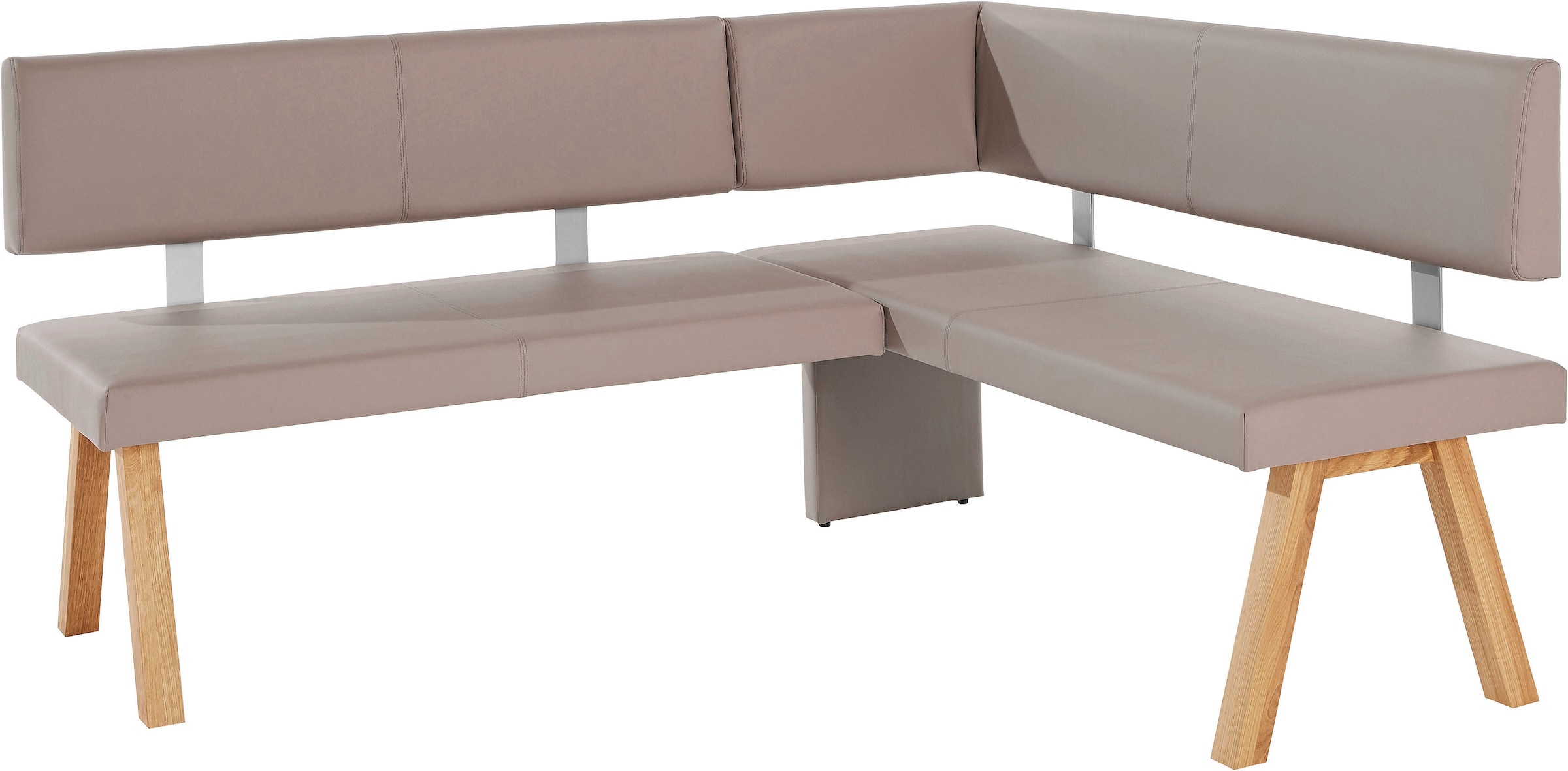Home affaire Eckbank »Rio« Massivholz in Eiche geölt, Esszimmerbank bequem gepolstert