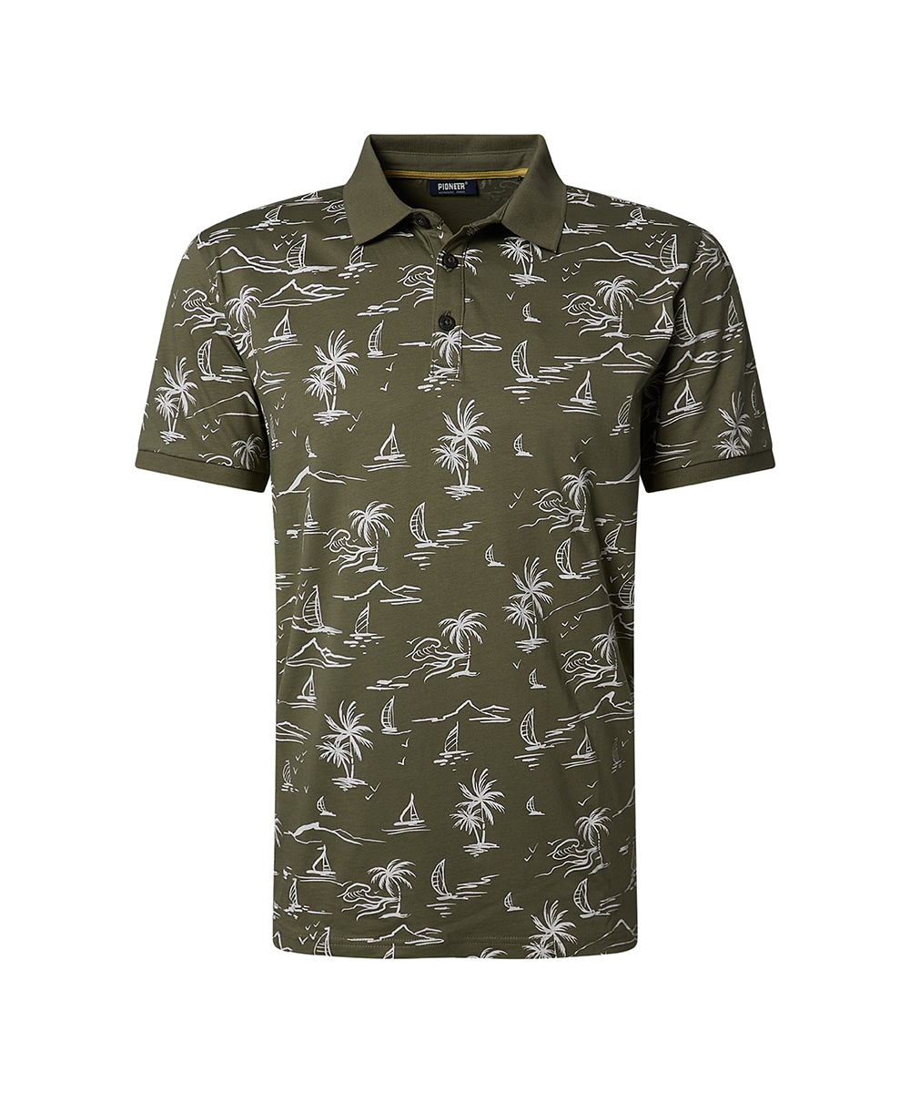 Pioneer Authentic Jeans Poloshirt »Polo jersey print maritim« mit All-Over Print