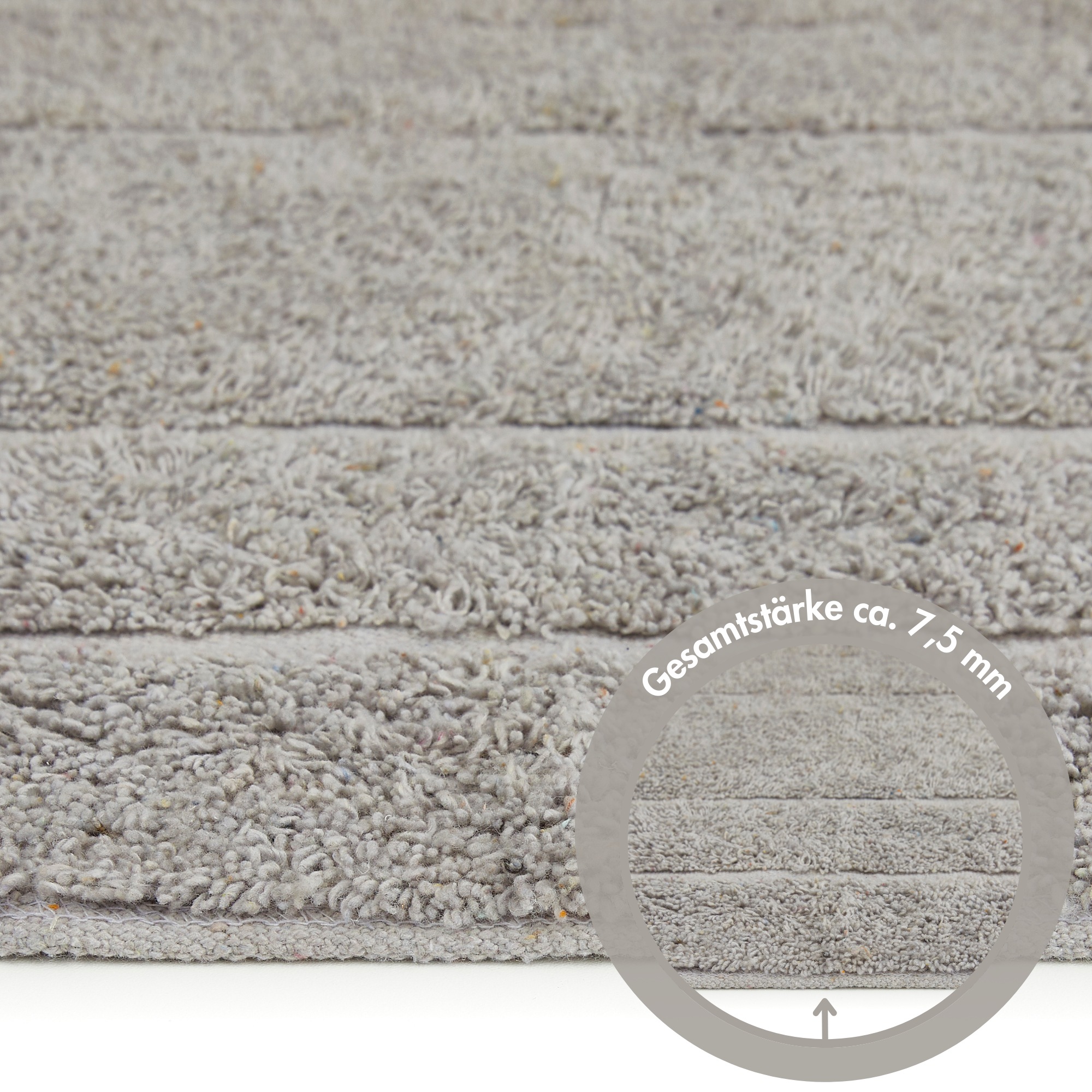 Andiamo Badematte »Havanna, 50xca. 80 cm, Badvorleger, Badezimmer Teppich« Höhe 7,5 mm fussbodenheizungsgeeignet | schnell trocknend Badteppich, Uni Farben, Hoch-Tief Effekt, verschiedene Designs