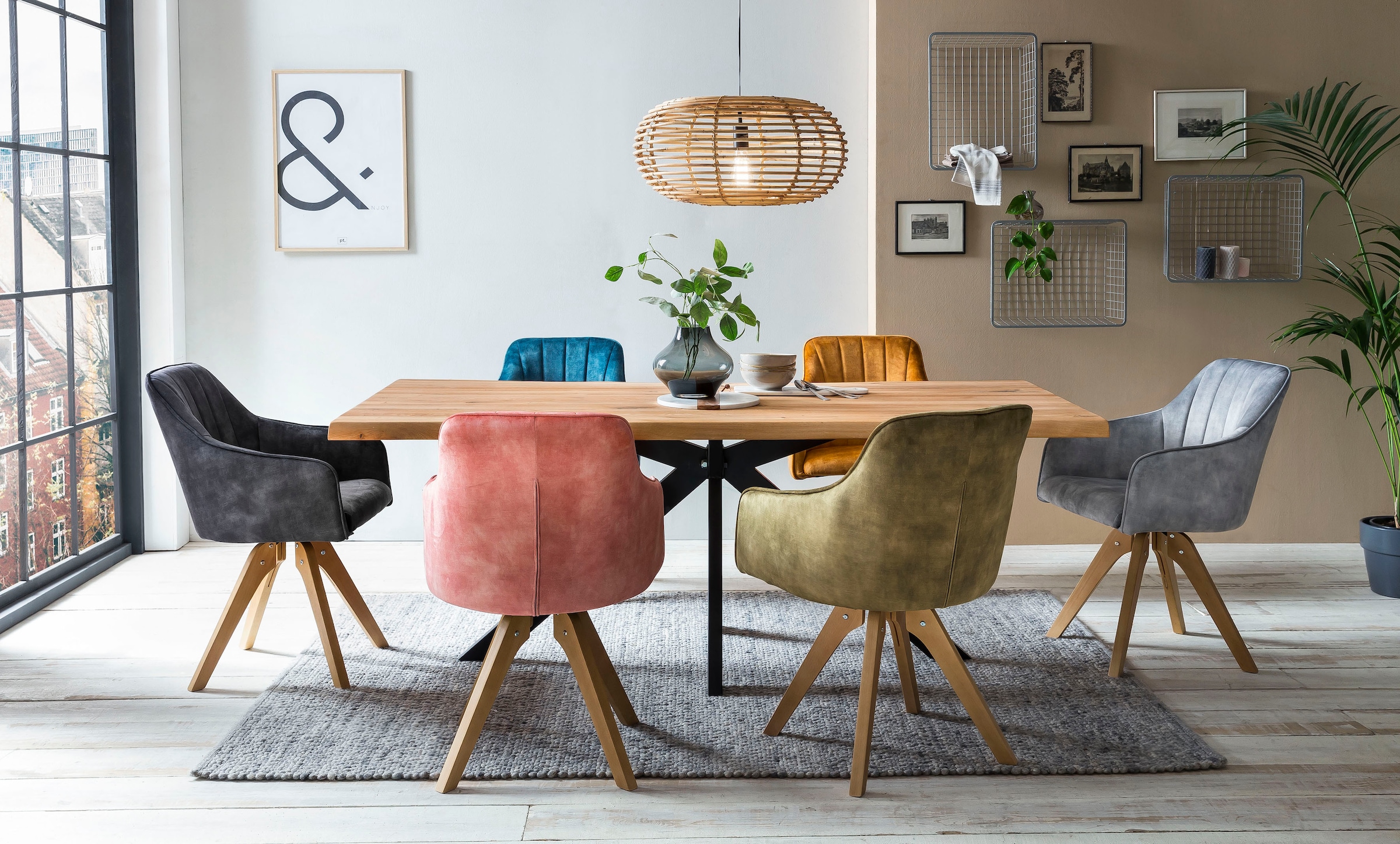 Home affaire Drehstuhl »Sa Calobra« (Set) 2 Stk.mit Rückensteppung