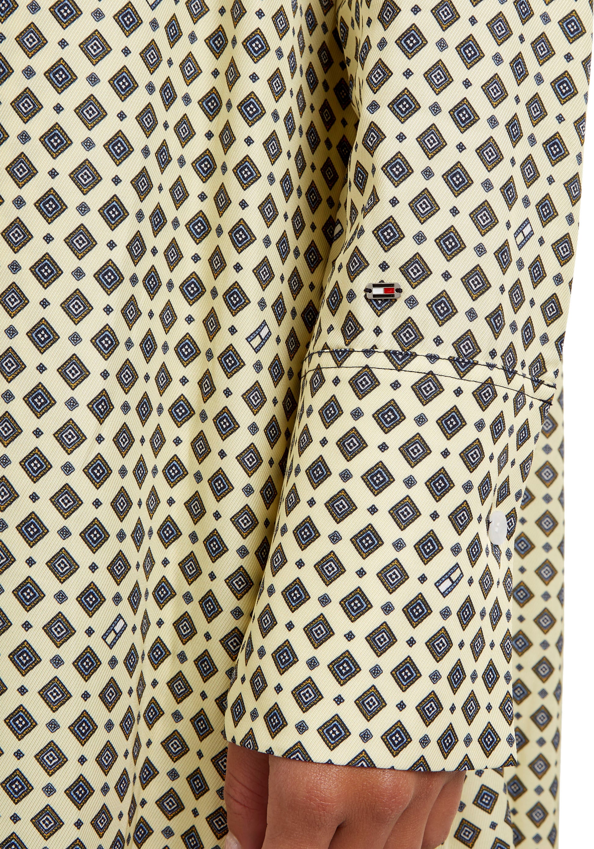 Tommy Hilfiger Robe chemisier »FOULARD DRAPED MIDI DRESS« mit Tommy Hilfiger Markenlabel