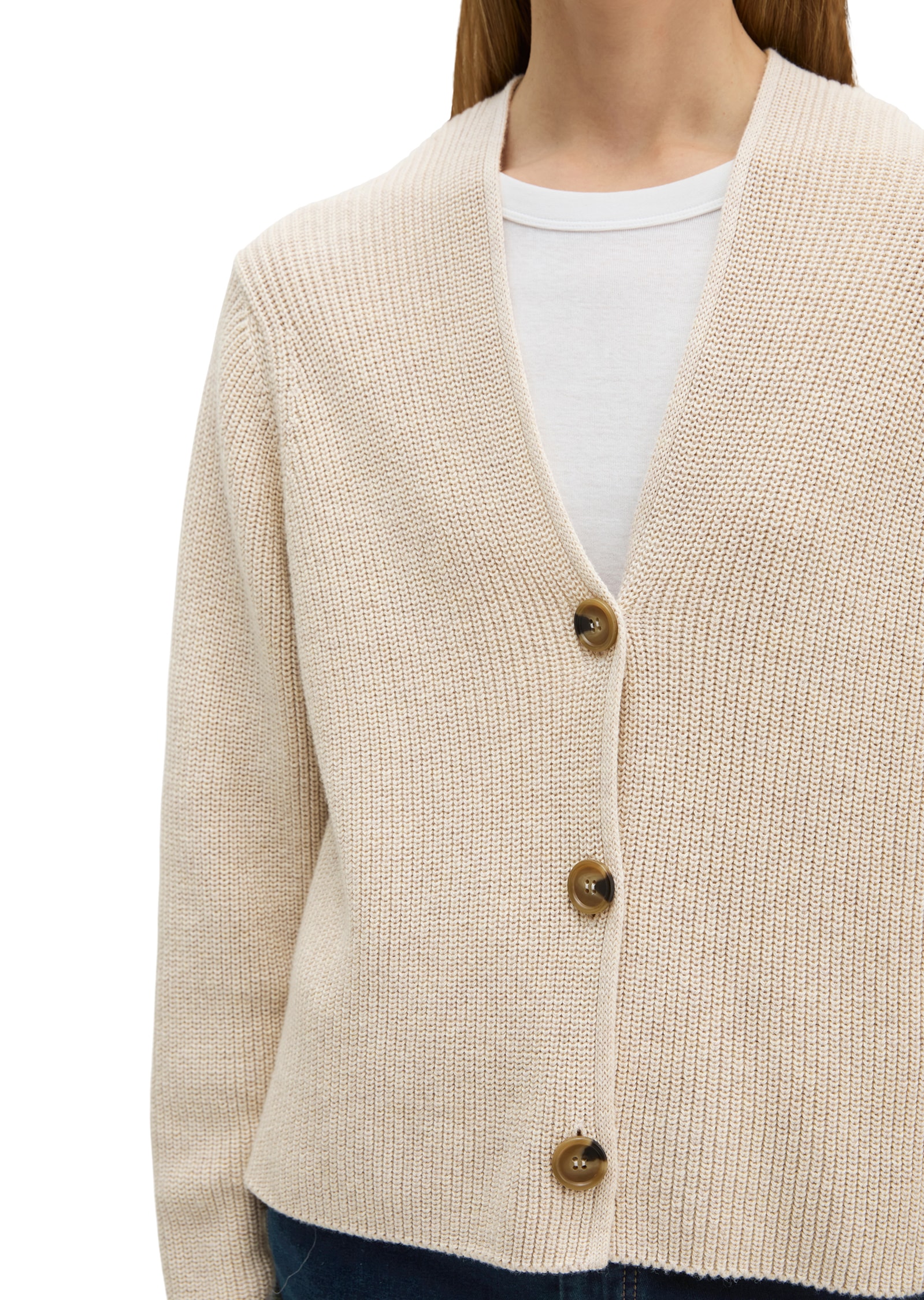 Marc O'Polo Veste en tricot in kurzer, gerader Form