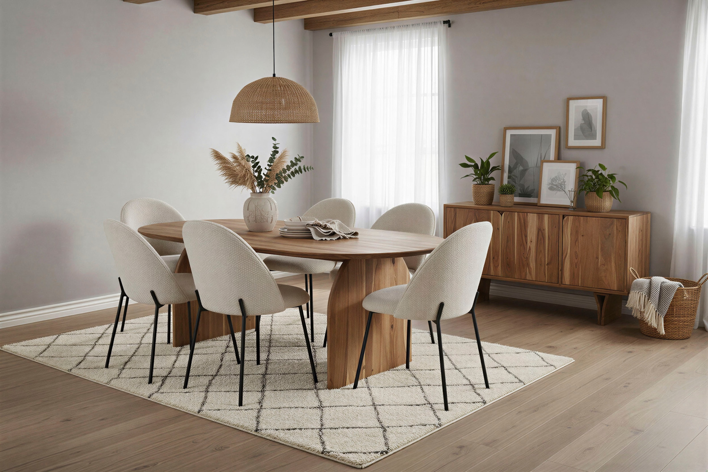 SIT Esstisch »Malmö aus Akazie 200x100 cm mit markantem Holzgestell« 1 Stk. tlg. 5 cm starke Akazienplatte mit natürlicher Maserung als Unikat