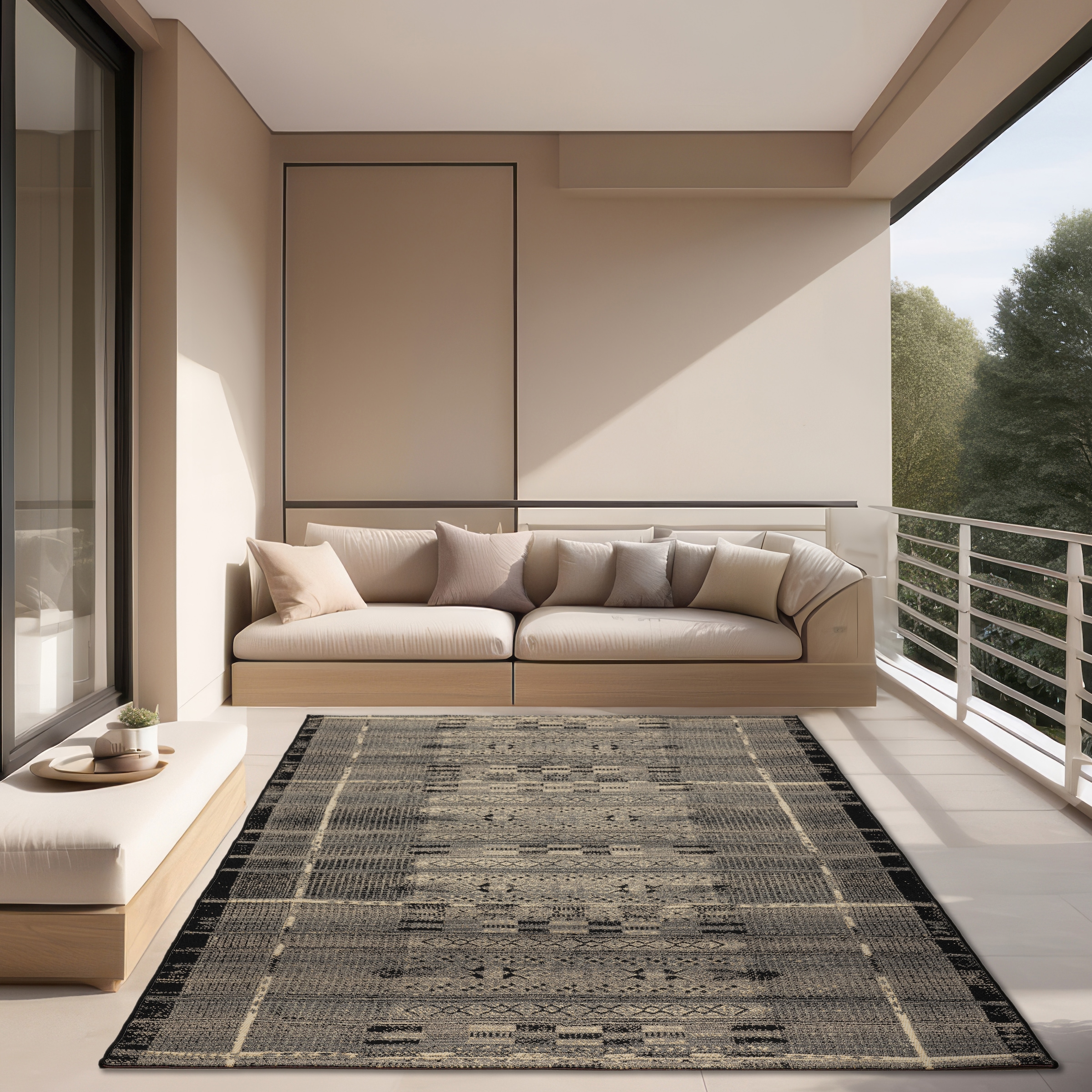 Gino Falcone Teppich »Outdoor-Africa 38« rechteckig 5 mm Höhe Flachgewebe, Ethno Style, In- und Outdoor geeignet