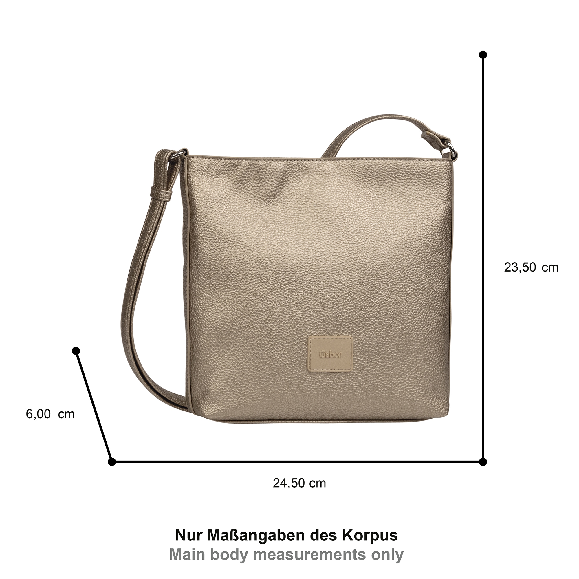 Gabor Sac à bandoulière »Elfie« Damen Schultertasche, Handtasche mit Logo-Aufnäher