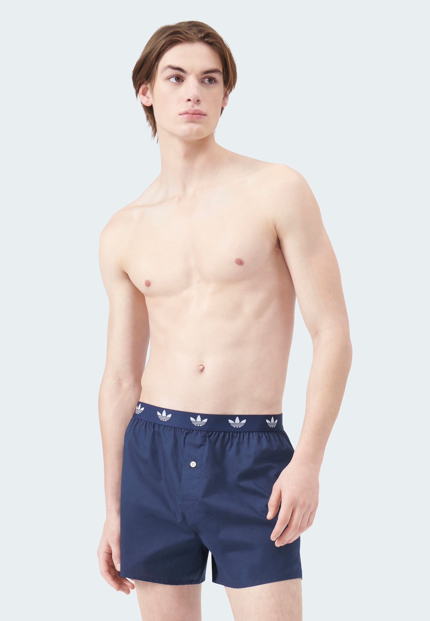 adidas Originals Webboxer »Comfort Cotton Woven« 2er Pack,  Baumwolle, weit, elastischer Bund, Eingriff mit Knopf