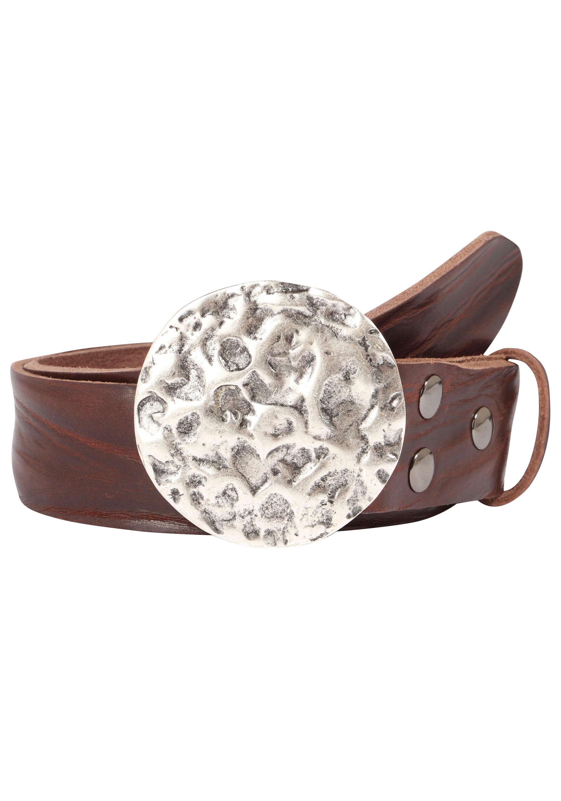 Rettungsring Gürtel Ledergürtel mit austauschbarer Schliesse »Vollmond Silber«