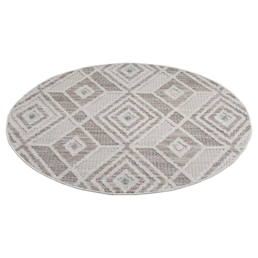 Carpet City Teppich »LINDO 8875« rund 11 mm Höhe Kurzflor, Hochtief-Muster/ 3D-Effekt, Boho-Stil, Wohnzimmer
