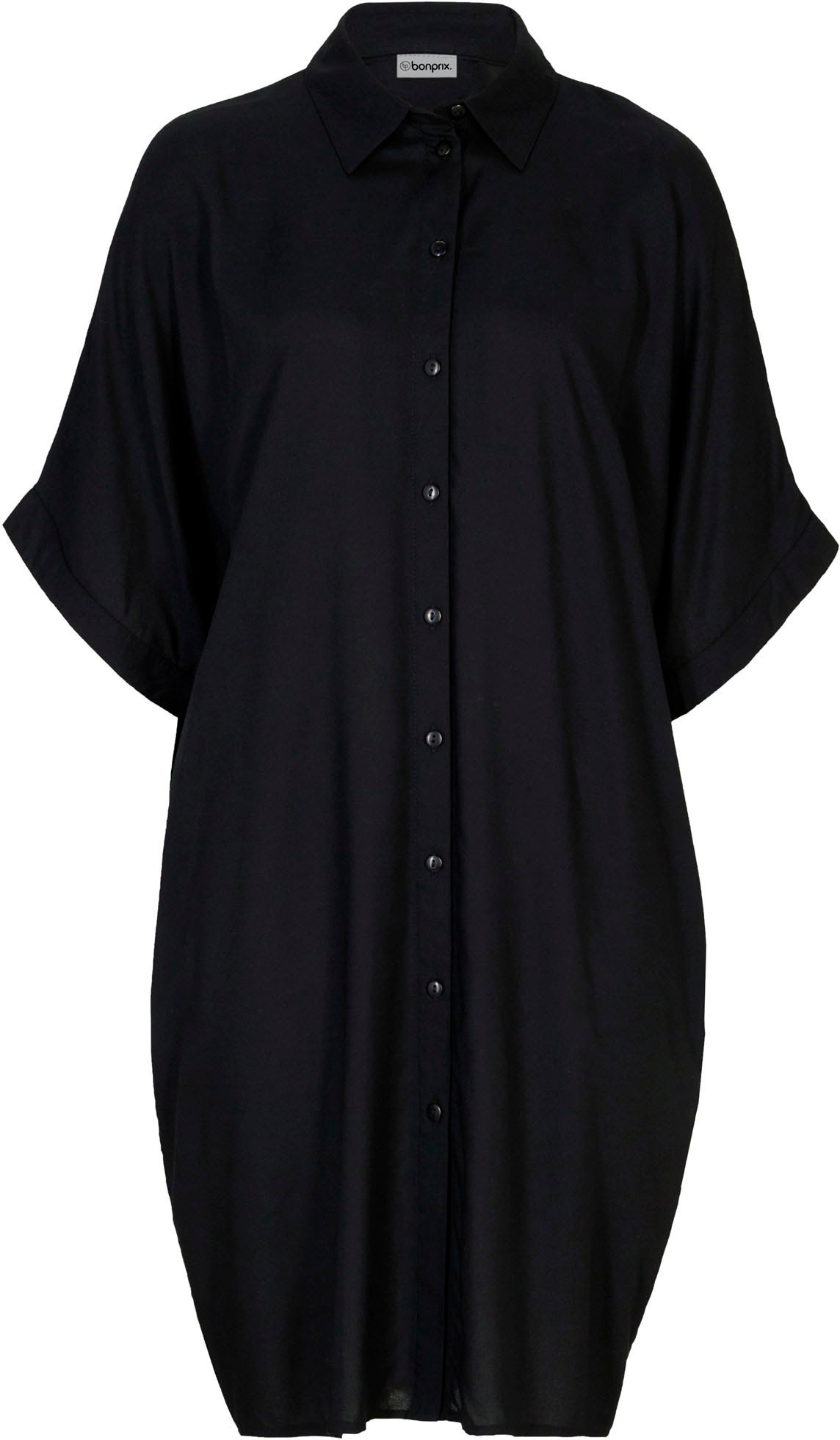 bonprix Robe chemisier Poches pour les mains für den Alltag, aus Viskose, Oversize Passform, mit Knopfleiste
