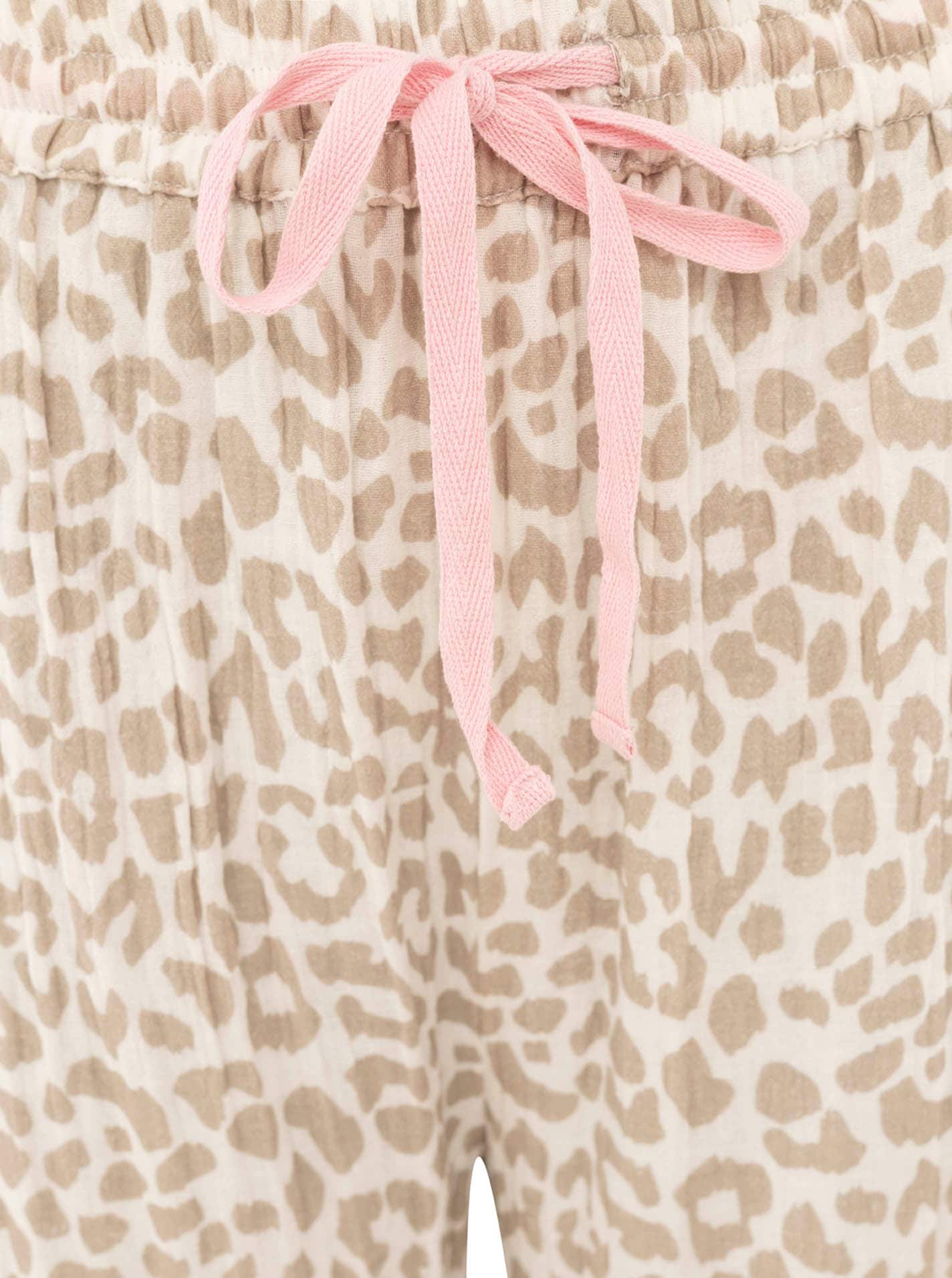 Zwillingsherz Pyjama »Classic Leo« 2 motif léopard, haut avec boutons, pantalon avec taille élastique