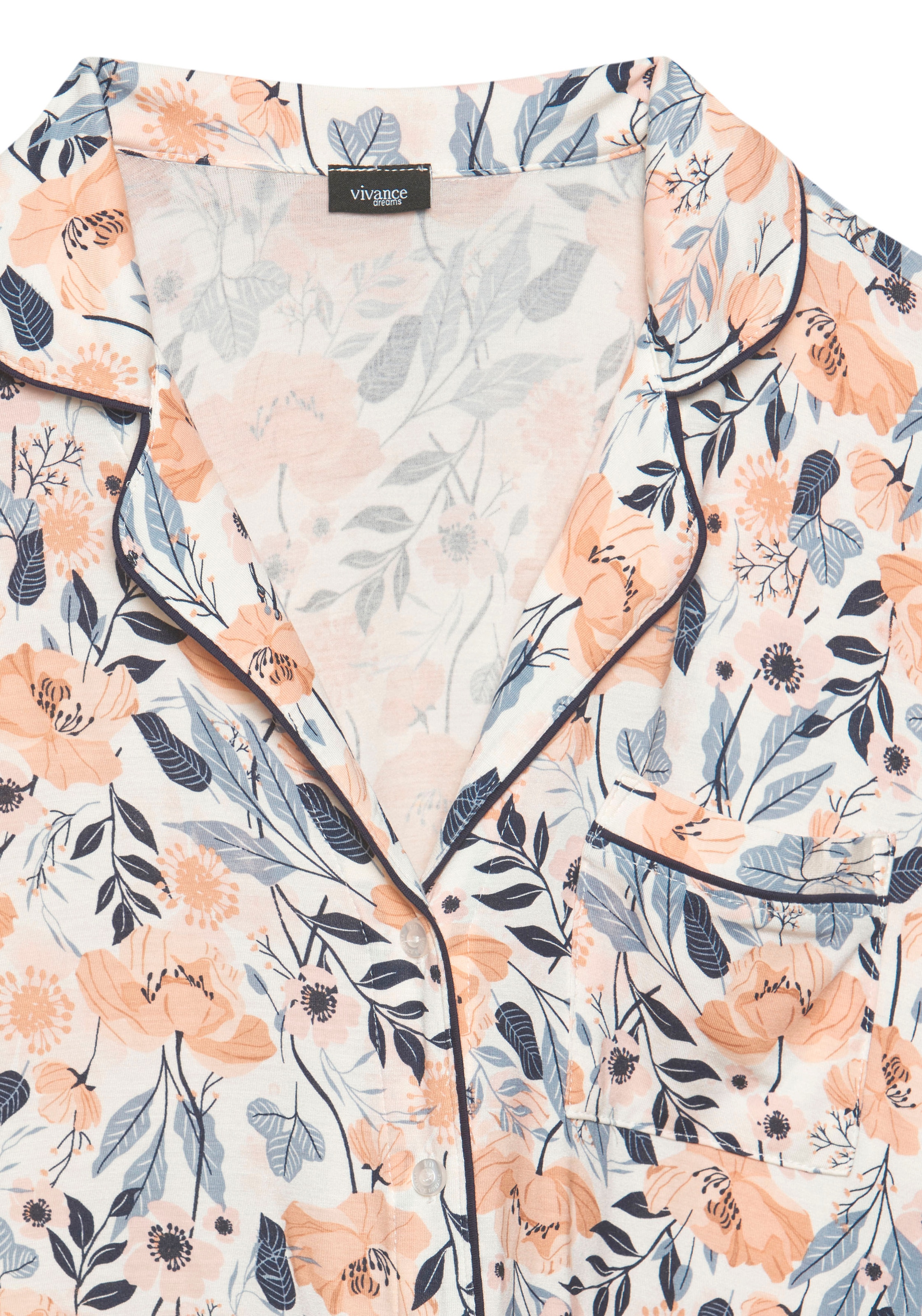 Vivance Dreams Umstandsnachthemd aufgesetzte Tasche Schöner Allover-Print