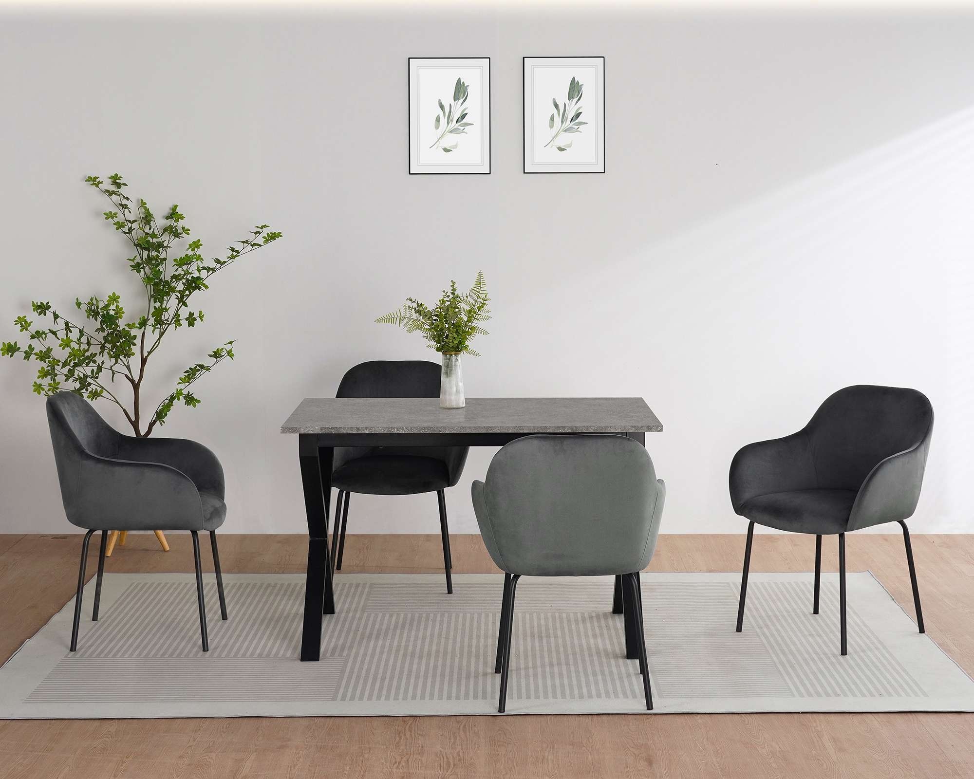 GOODproduct Table de salle à manger »Boddhi« schwarzes Metallgestell, Plattenvarianten wählbar, sowie Grössen