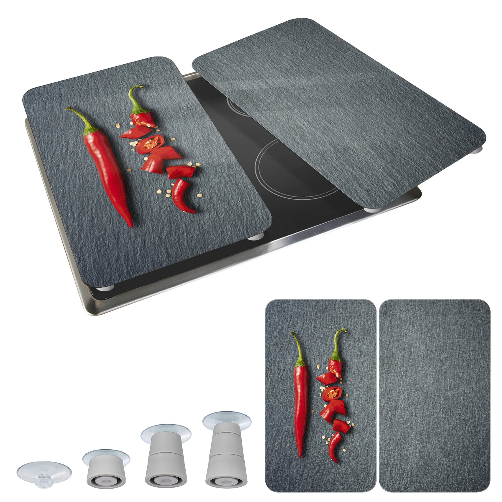 WENKO Herd-Abdeckplatte »Universal Modell Cayenne« Herdabdeckung für alle Herdarten, kratzfest, mit rutschfesten Füssen