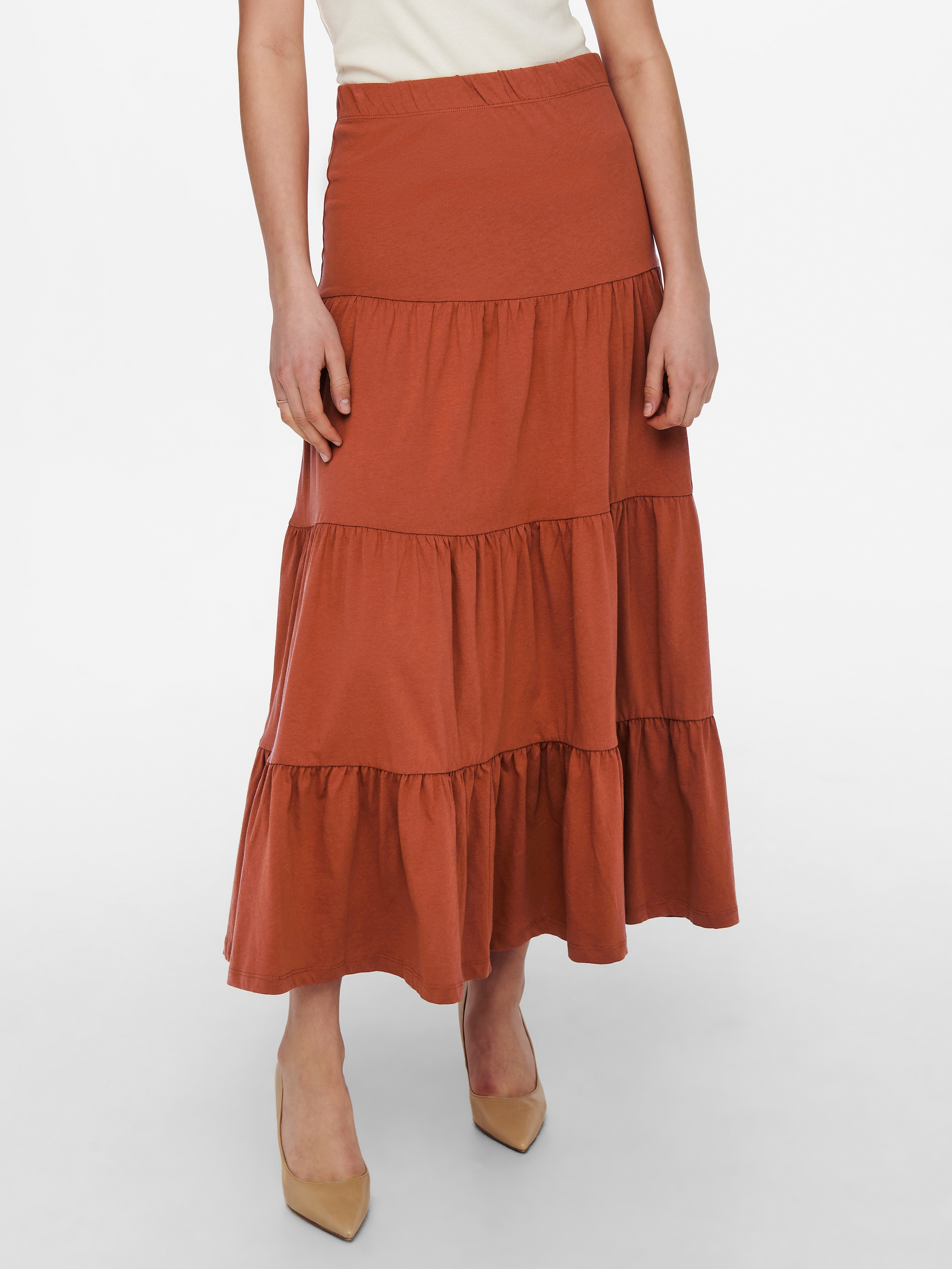 ONLY Maxi jupe »ONLMAY MAXI SKIRT« Baumwolle, mit Volant