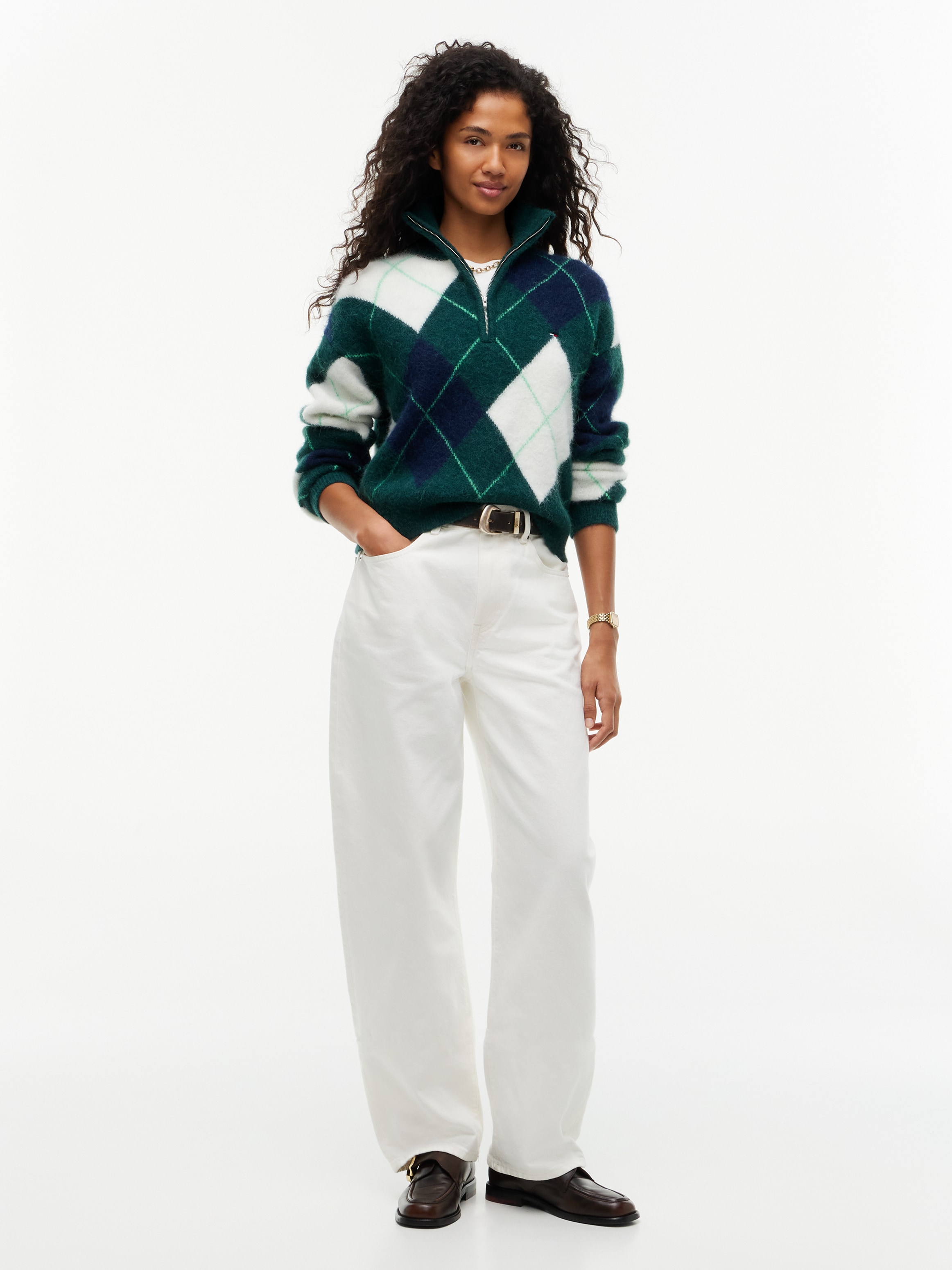 Tommy Jeans Troyer »TJW FLUFFY QUARTER ZIP SWEATER« aus einem Alpaka-Mix