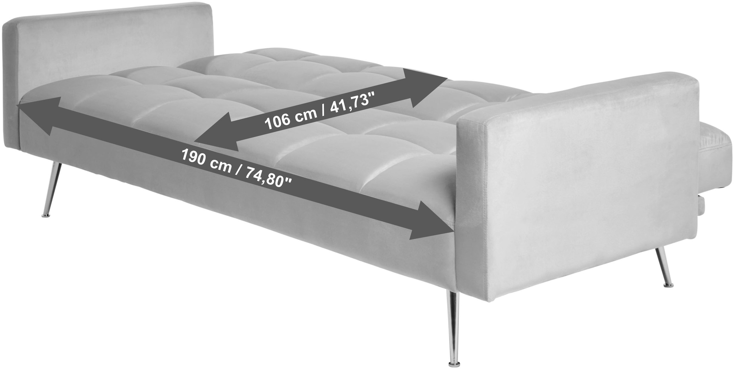 Jahnke Schlafsofa »CHILLAX POSH« mit Schlaffunktion, edler Samtstoff & Füsse im Gold-Look, Breite 213 cm