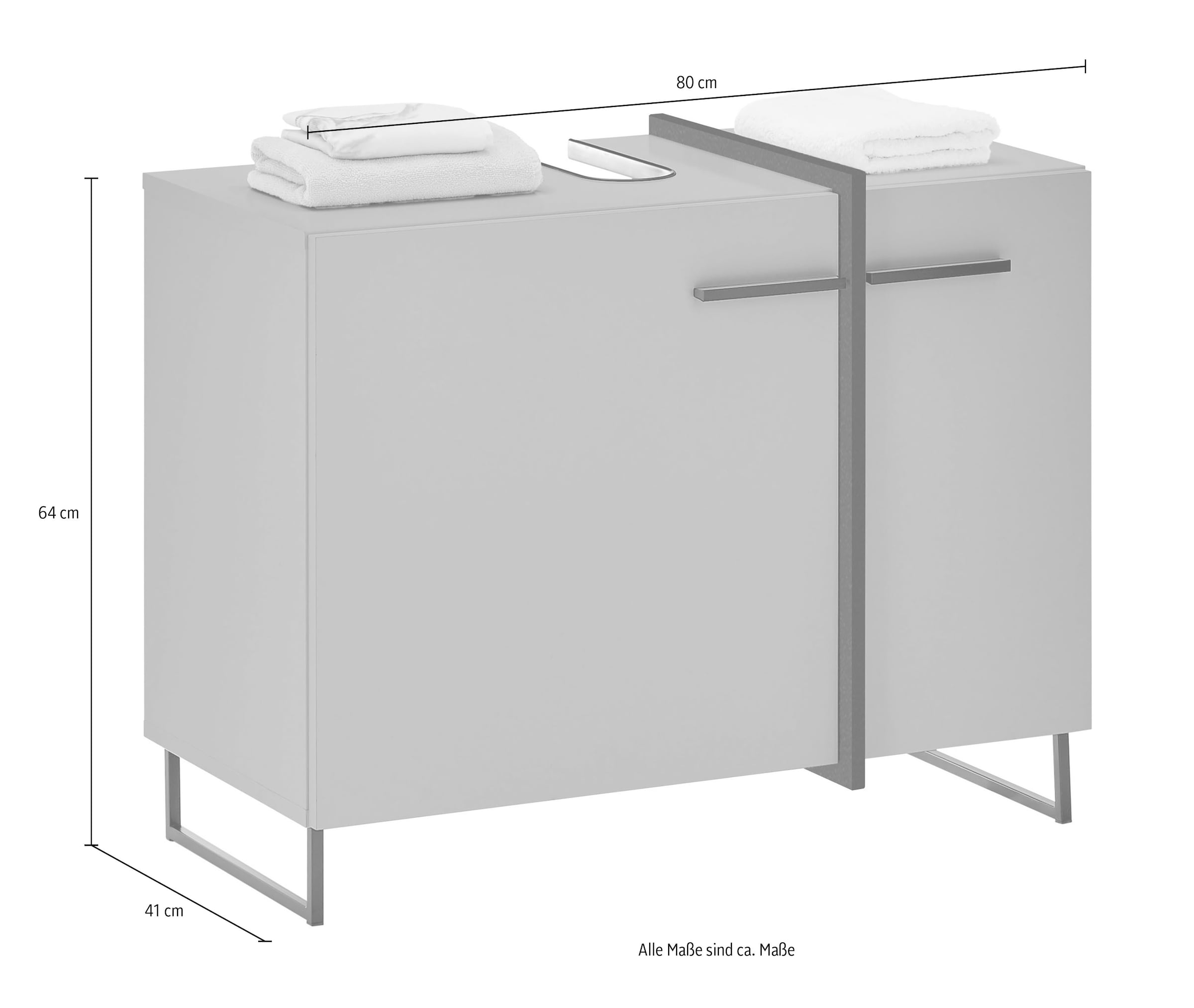 BASIC by Balculina Waschbeckenunterschrank »Palermo, BxHxT 80x64x41 cm« 1 Stk. tlg. Breite 80cm, Softclose, Metallfüsse