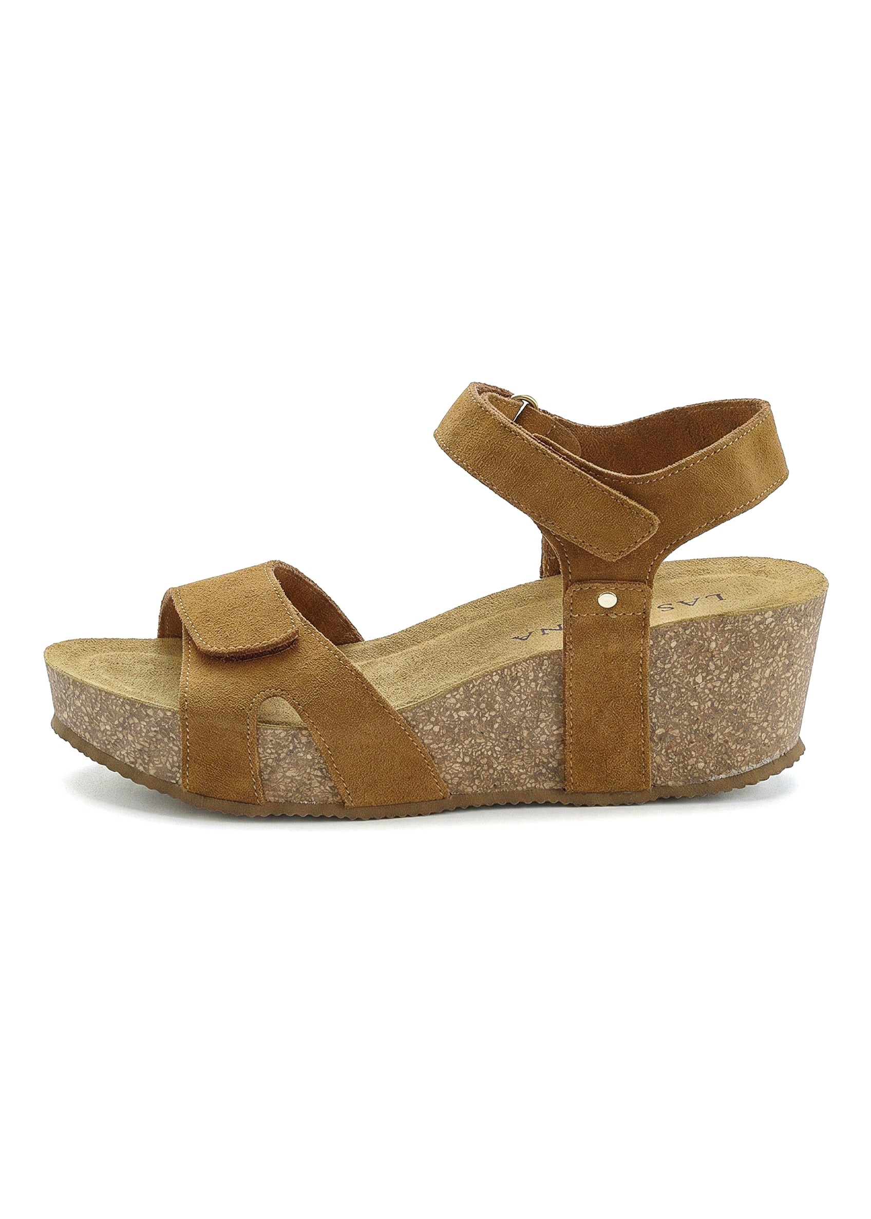LASCANA Sandalette »Sommerschuh, Sandale, offener Schuh, Keilsandalette,«  NEU aus Leder mit komfortablem Keilabsatz