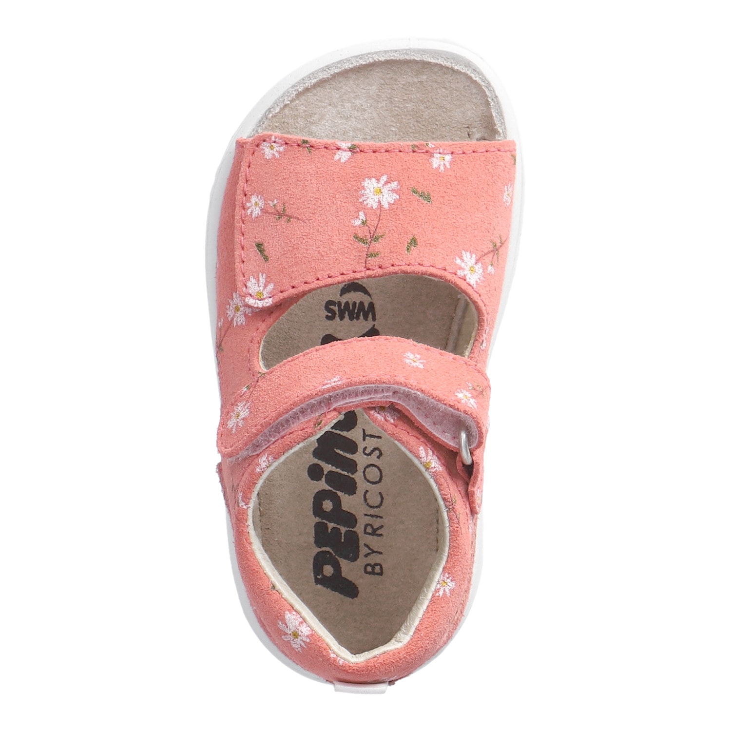 PEPINO by RICOSTA Lauflernschuh »Banu WMS: mittel«  Sandalette mit Klett und Animal Print, Grössenschablone zum Download