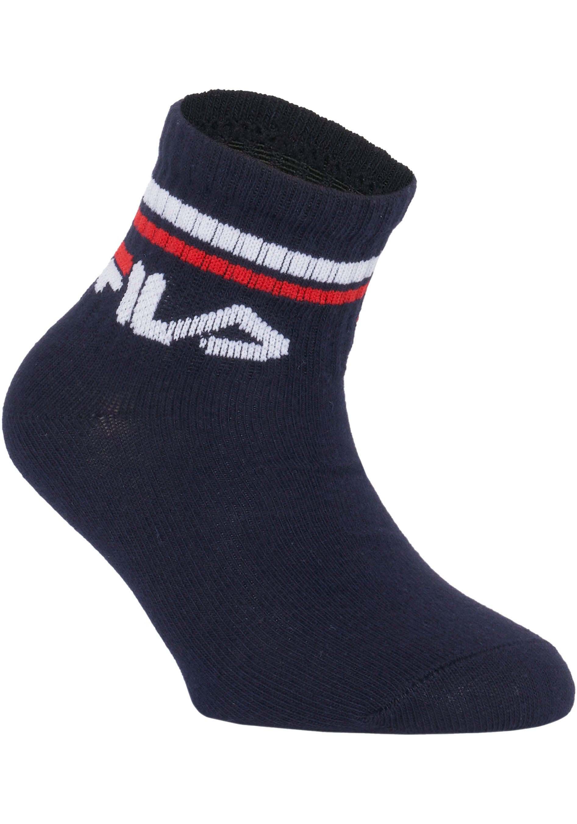 Fila Kurzsocken »JUNIOR UNISEX QUARTER PLAIN SOCKS« 6 Paar tlg. mit eingestricktem Logo im Bündchen, Kindersocken