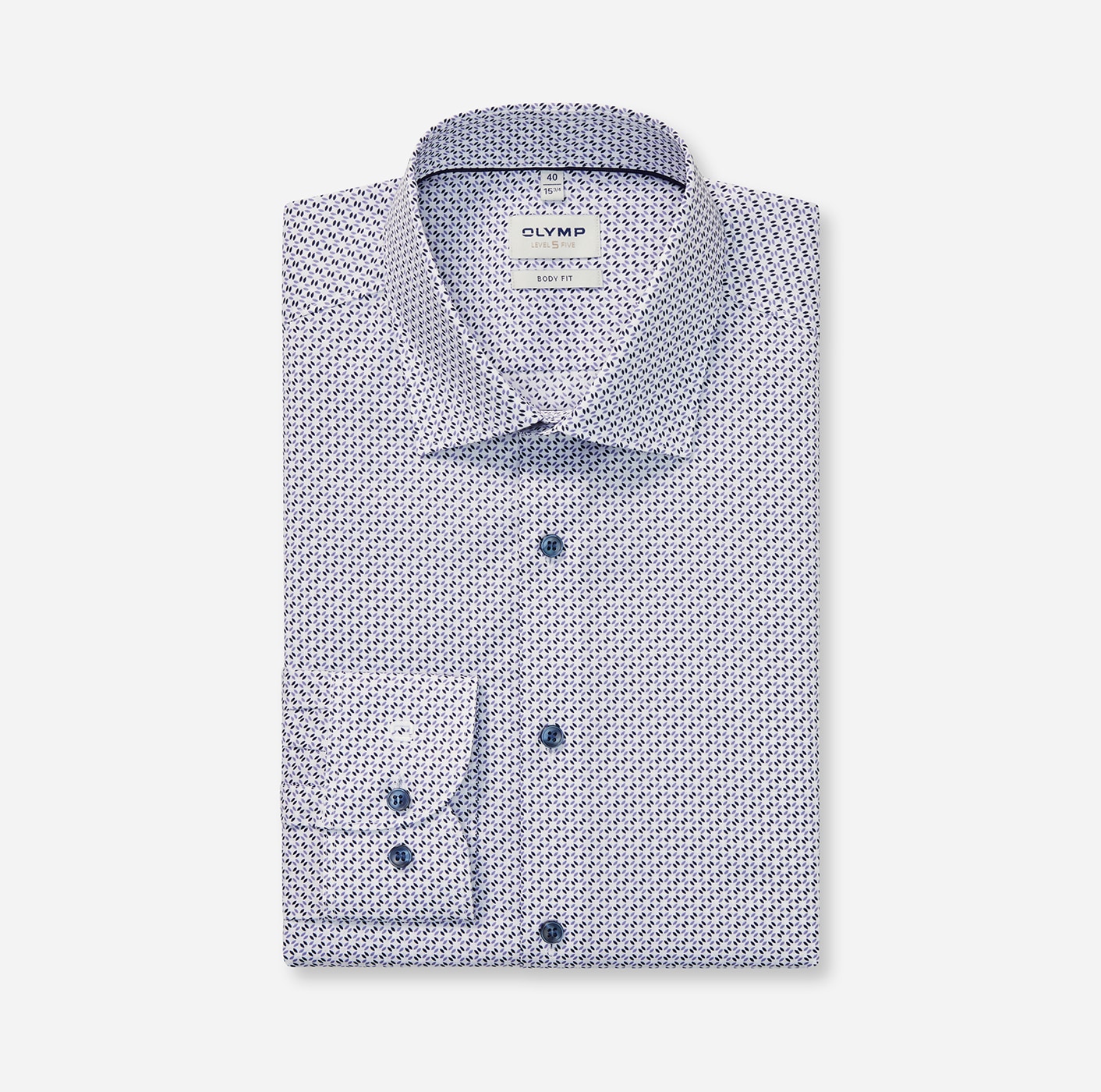 OLYMP Businesshemd »Level 5« Body Fit, Haifischkragen, Mit Rotationsprint
