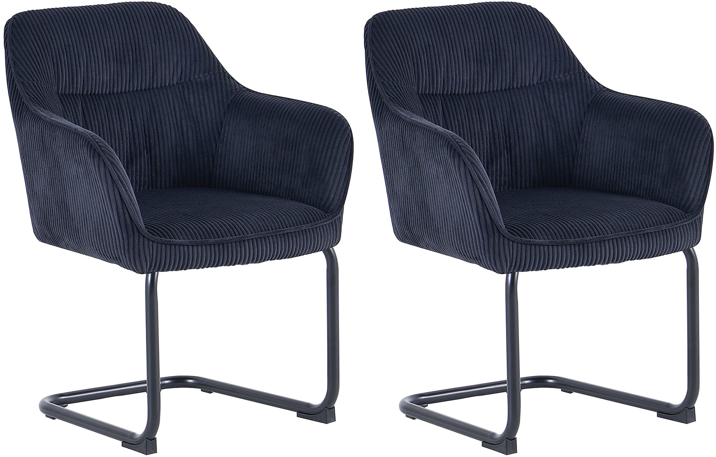 byLIVING Chaise cantilever »ELBA« (Ensemble) 2 cuisGrob-Cord, 110 kg, 180° drehbar Rückholfunktion, Schwingstuhlgestell