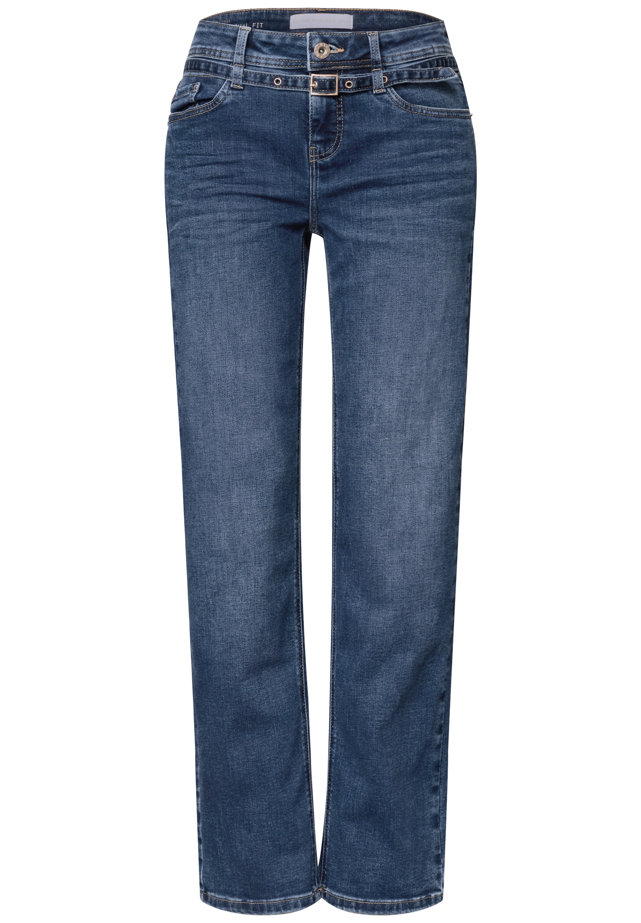 STREET ONE Jeans droit »Style Amalia« mit Jeans-Gürtel / Stretch