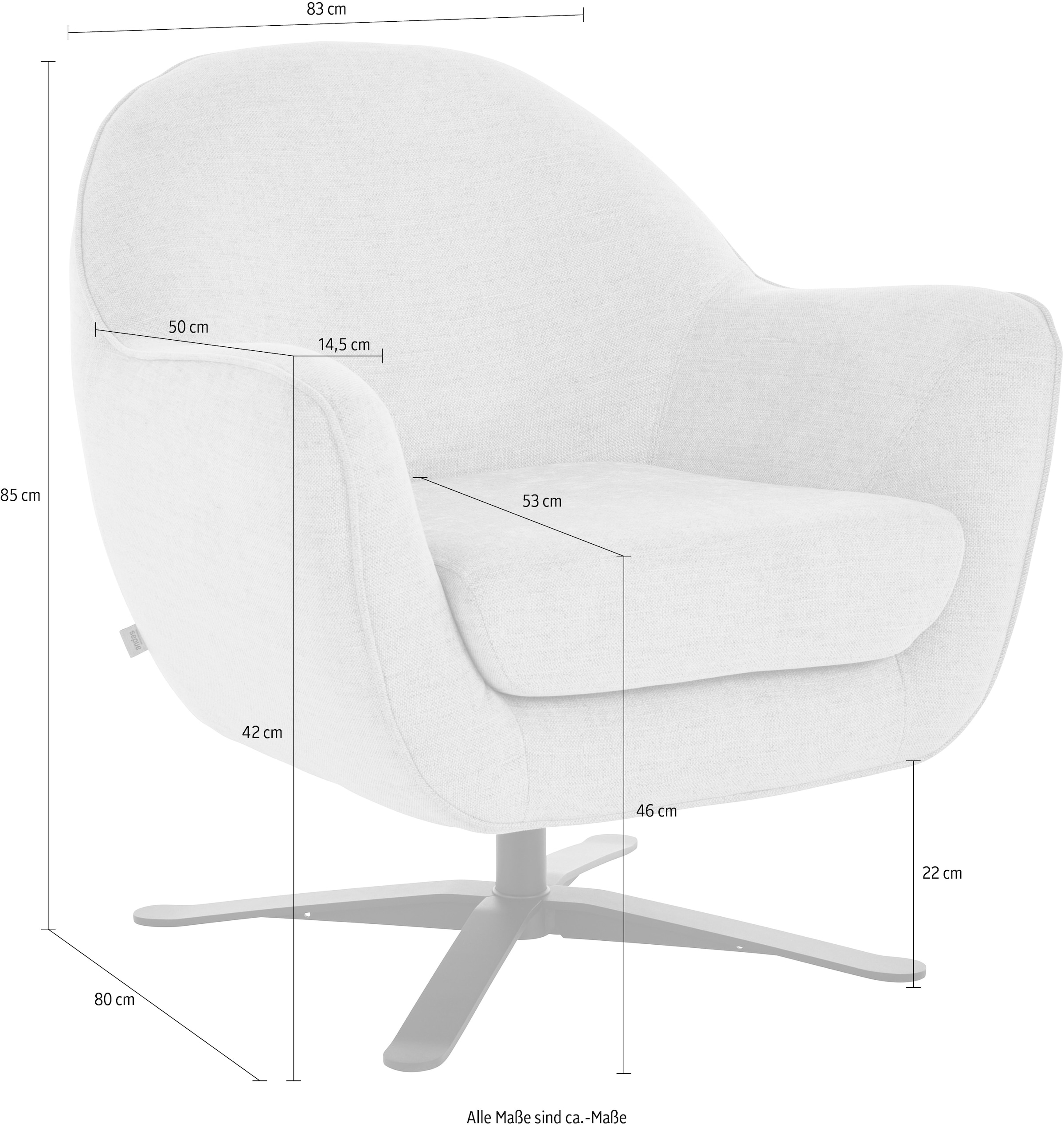 Home affaire Fauteuil pivotant »Stavre, Loungesessel mit Drehfunktion« au design moderne, avec pied pivotant élégant