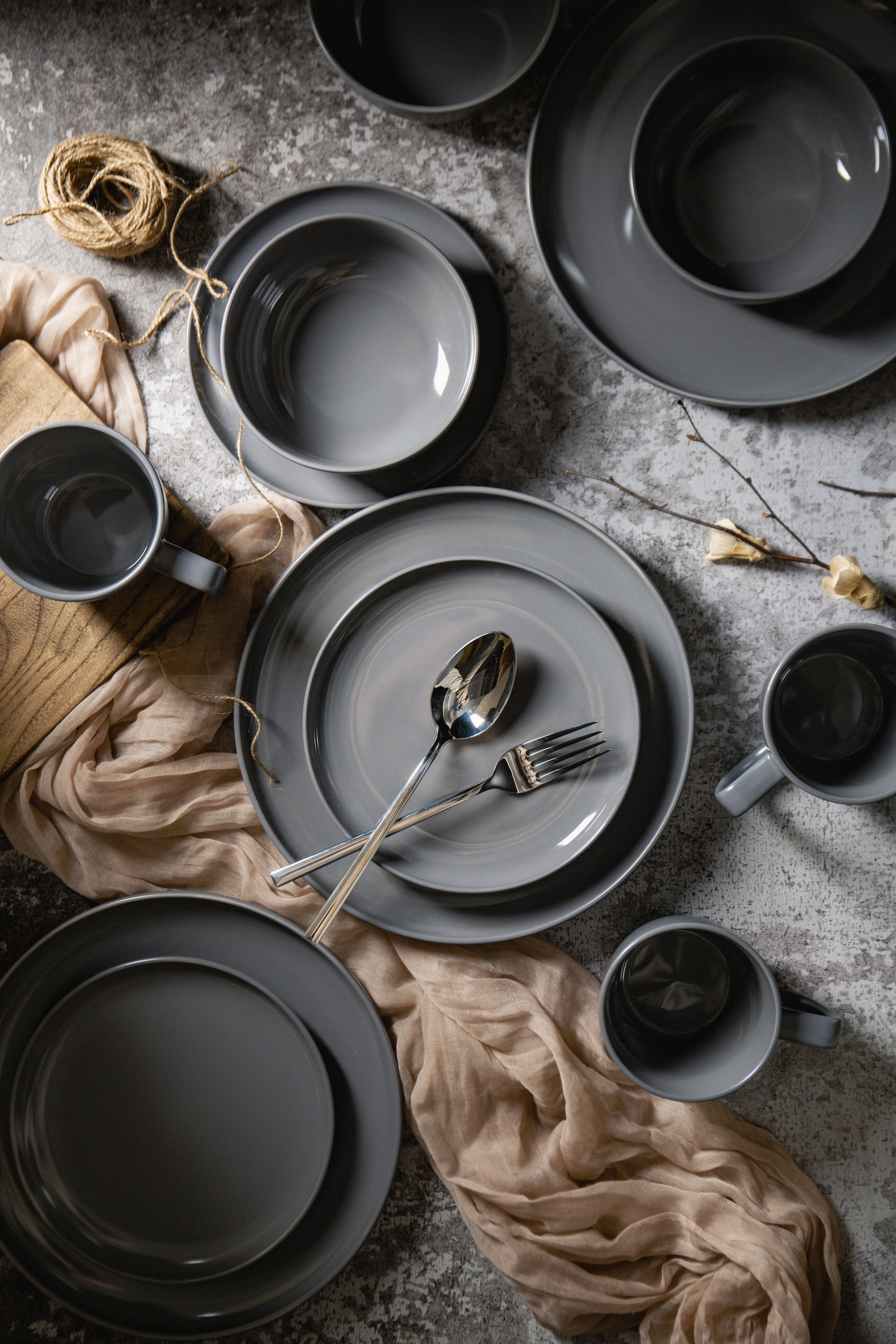 my home Geschirr-Set »Timula, aussen matt, innen glänzend« spülmaschinenfest und mikrowellengeeignet