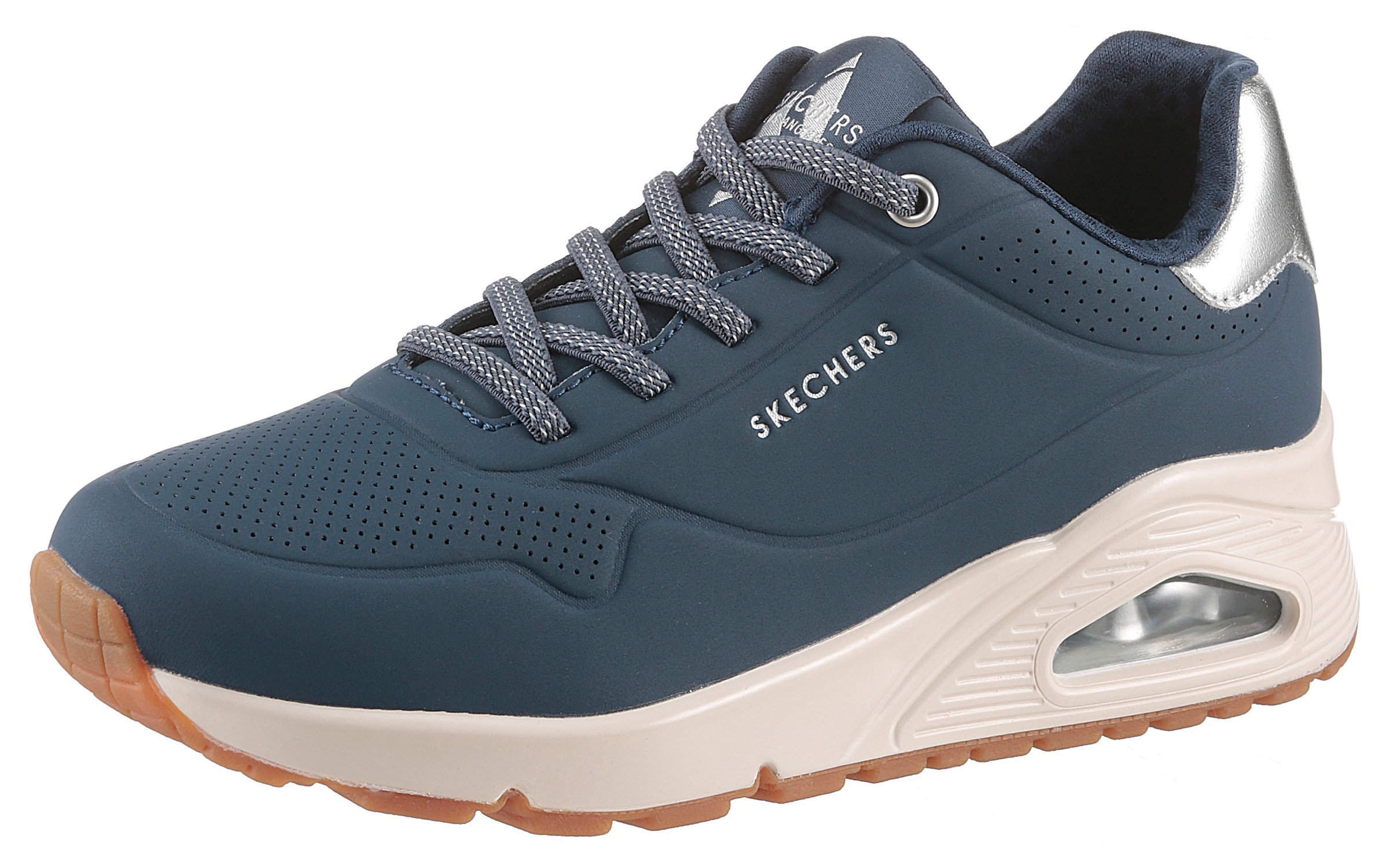 Skechers Baskets slip-on »UNO SHIMMER AWAY«  Slipper, Freizeitschuh, Plateausneaker mit modischem Keilabsatz