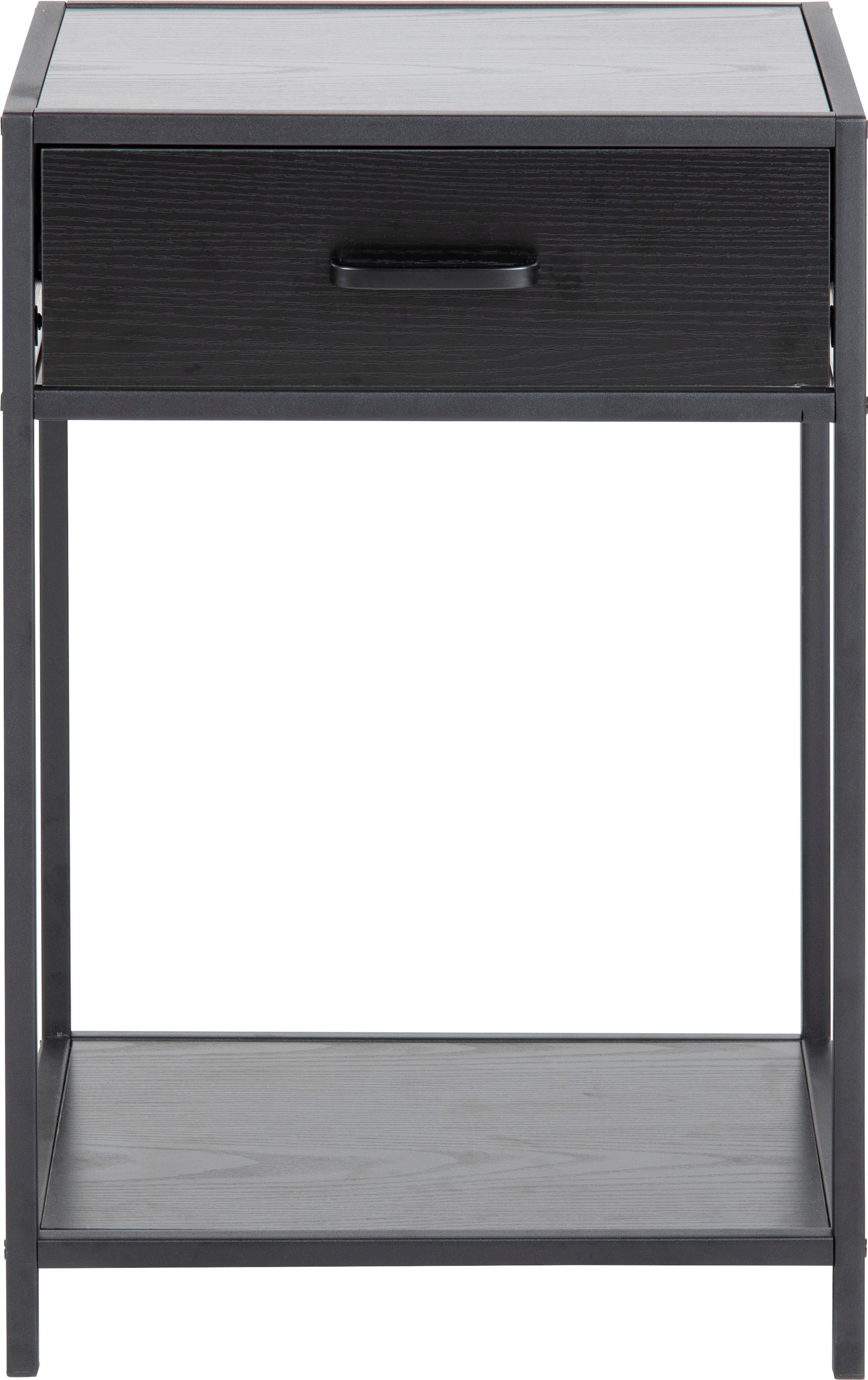 ACTONA GROUP Nachttisch Metallgestell, Industrie-Look, Schublade und Einlegeboden, H: 63 cm