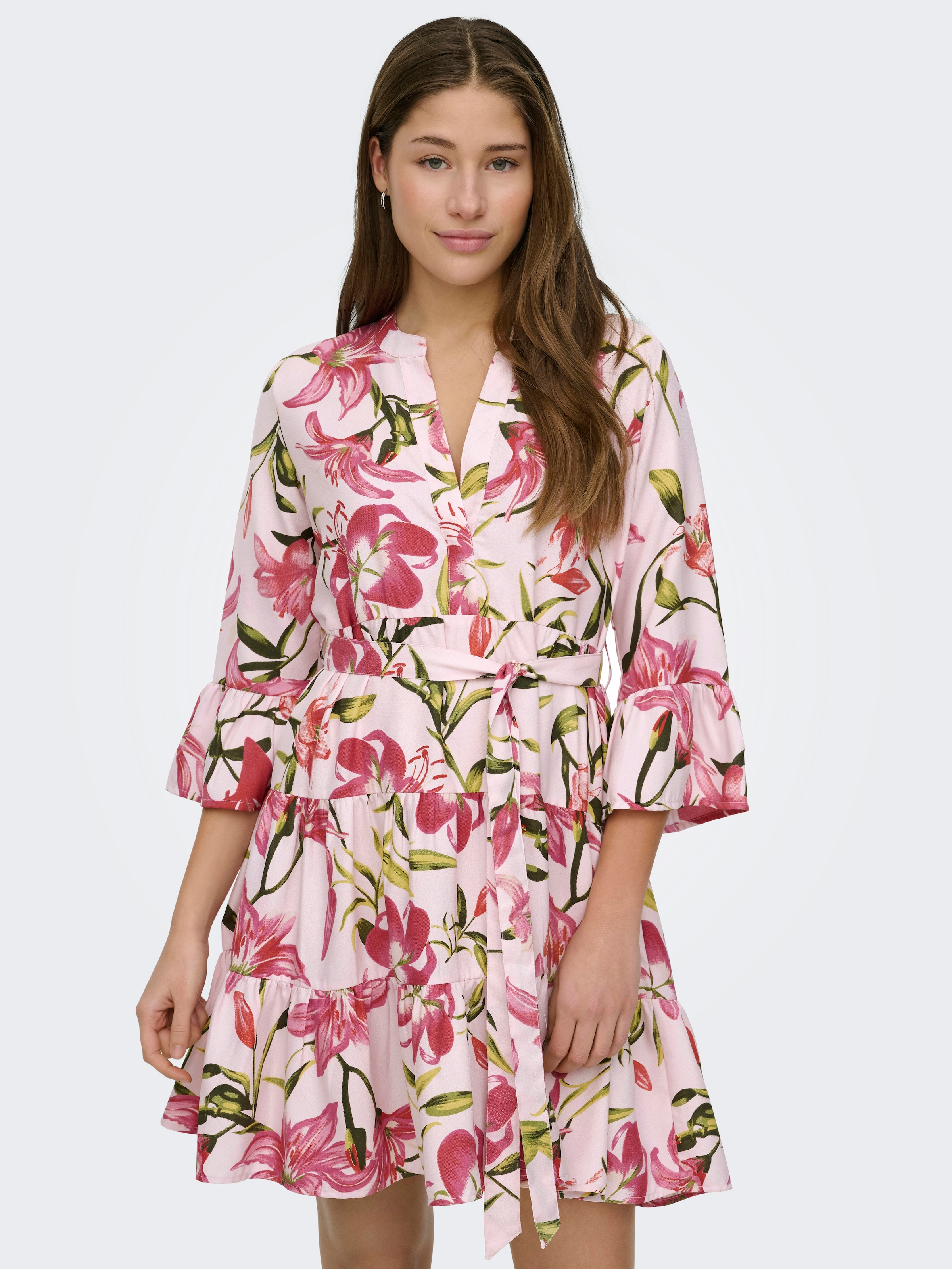 ONLY Robe tunique »ONLSINA LIFE 3/4 SHORT DRESS NOOS WVN« avec volant