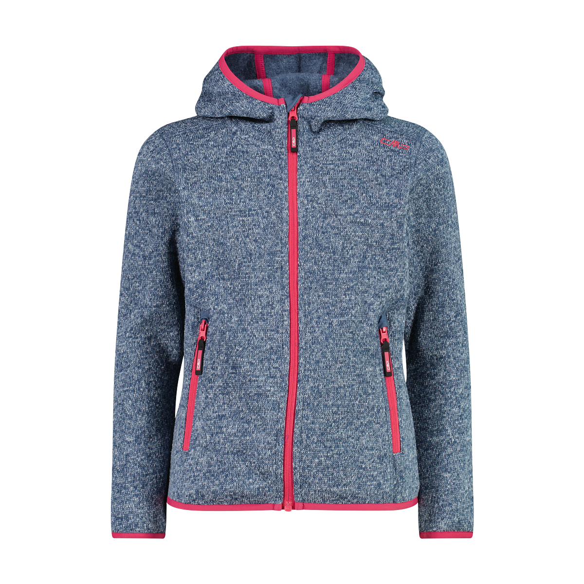 CMP Strickfleecejacke mit Kapuze Übergangsjacke für Kinder, mit Kapuze, mit Reissverschlusstaschen