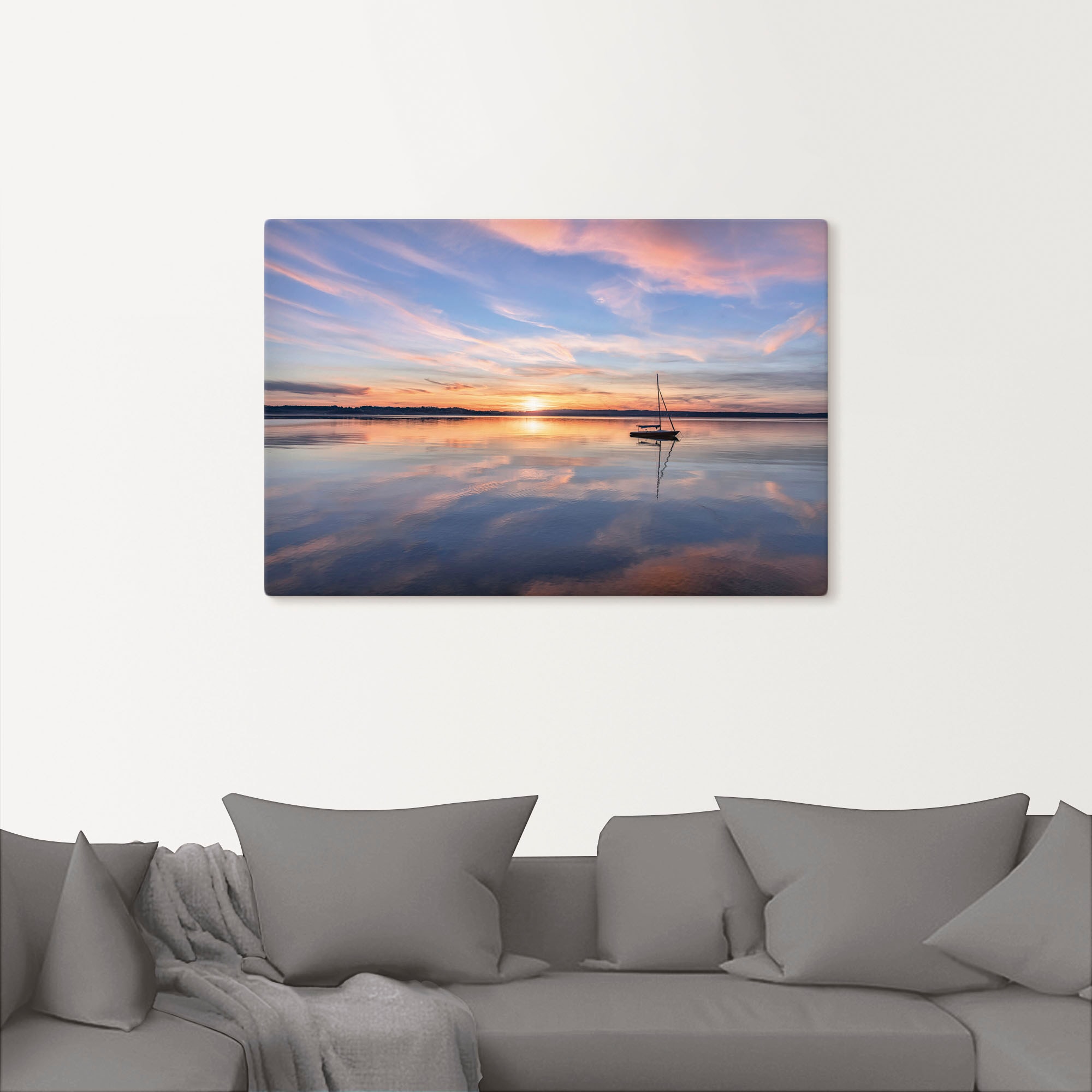 Artland Tableau sur toile »Sonnenuntergang am Starnberger See II« 1 cuis tlg. auf Holzrahmen gespannt