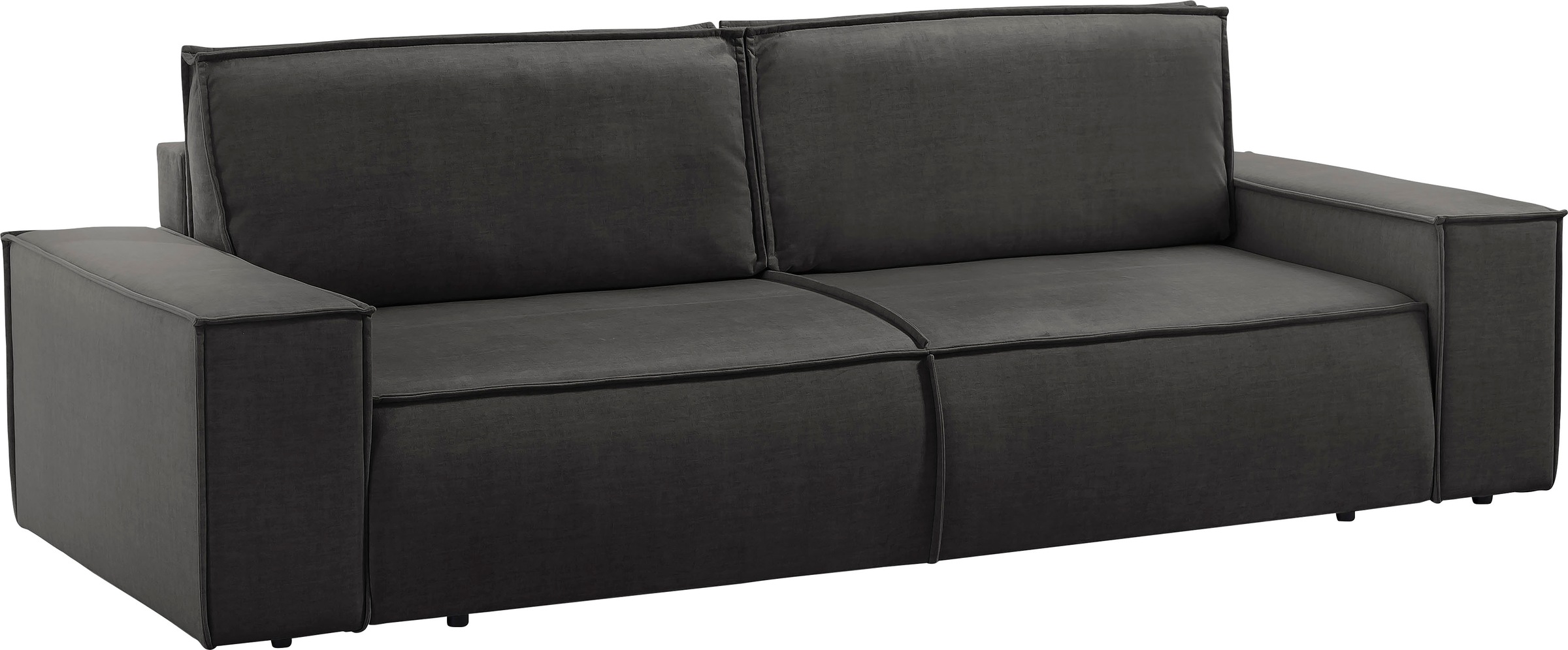 GOODproduct 3-Sitzer »SHERWOOD Samtvelours Schlafsofa (257cm)« Schlaffunktion mit Bettkasten (ca. 136/200cm)